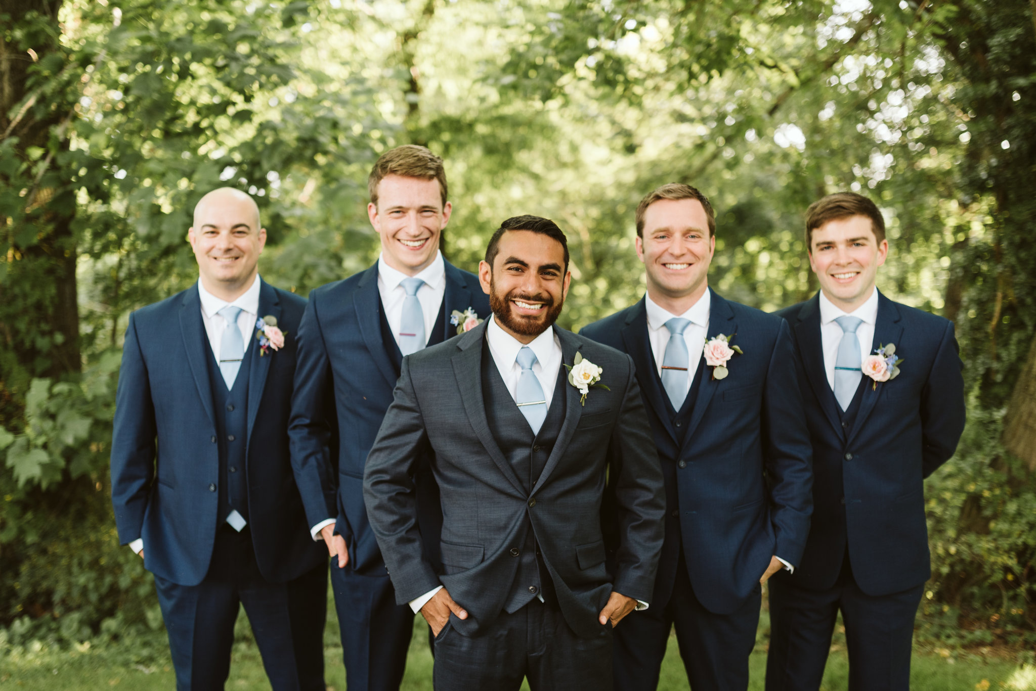  Ellicott City, Baltimore Wedding Photographer, Wayside Inn, Summer Wedding, Romantic, Traditional, Outside of Portrait of Groom with Groomsmen 