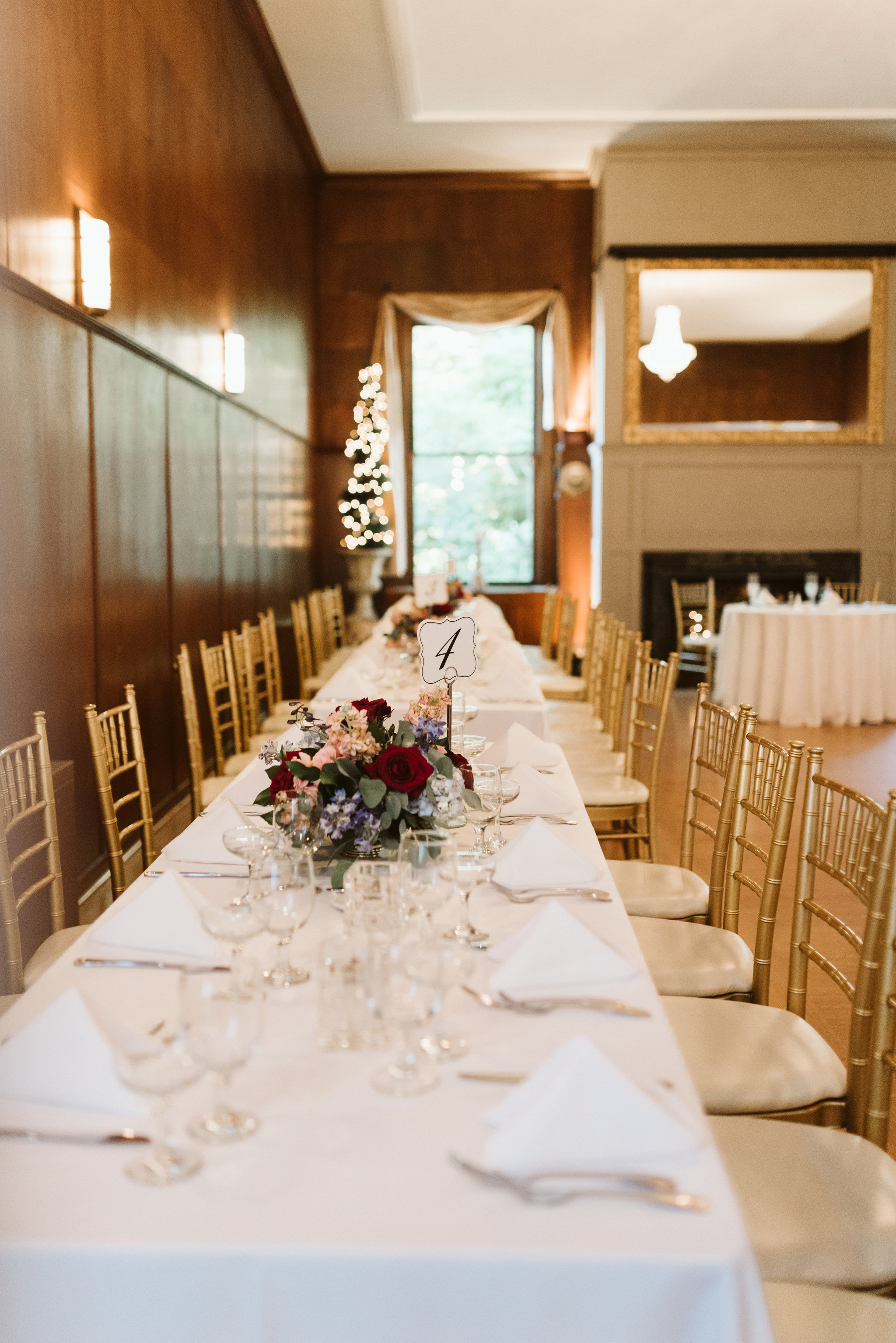  Ellicott City, Baltimore Wedding Photographer, Wayside Inn, Summer Wedding, Romantic, Traditional, Table Setting at Reception, Fleur de Lis Centerpieces 