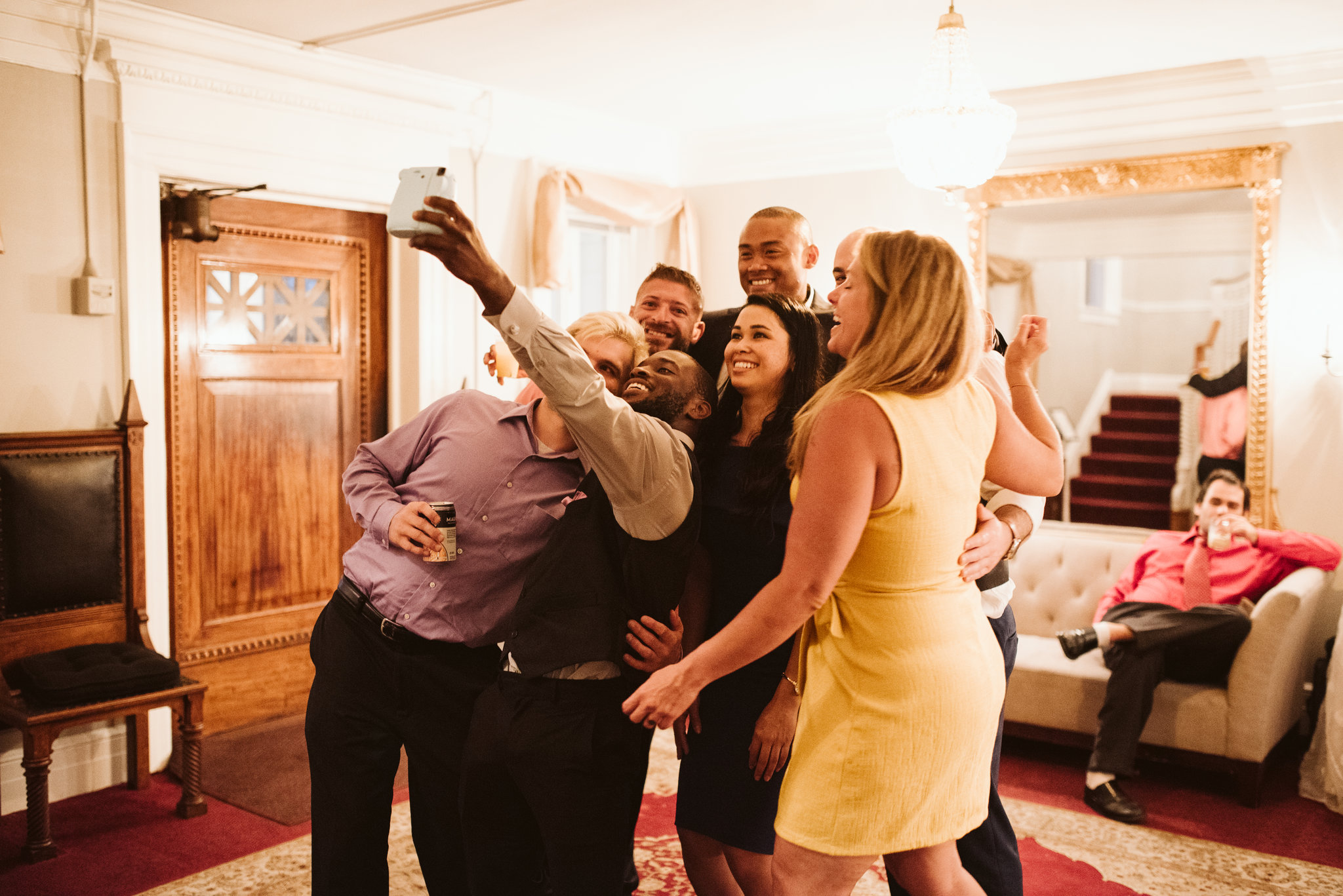  Ellicott City, Baltimore Wedding Photographer, Wayside Inn, Summer Wedding, Romantic, Traditional, Guests Taking Selfies at Reception 