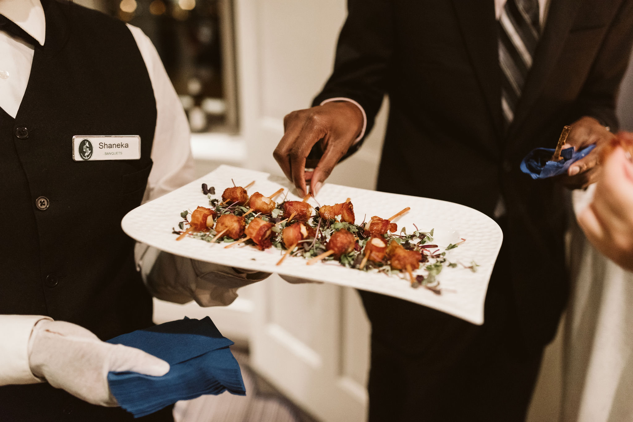  Baltimore, Fells Point, Maryland Wedding Photographer, Winter Wedding, Historic, Classic, Vintage, Closeup of Appetizers, Admiral Fell Inn 