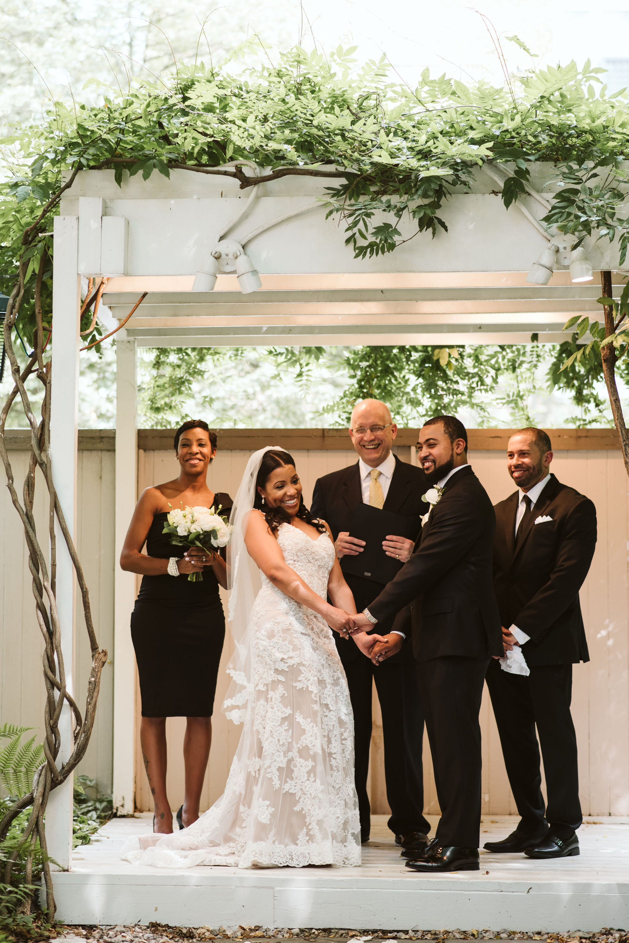  Baltimore, Maryland Wedding Photographer, Mount Vernon, Chase Court, Classic, Outdoor Ceremony, Garden, Romantic, Bride and Groom Smiling Together, Just Married, Lace Wedding Dress 
