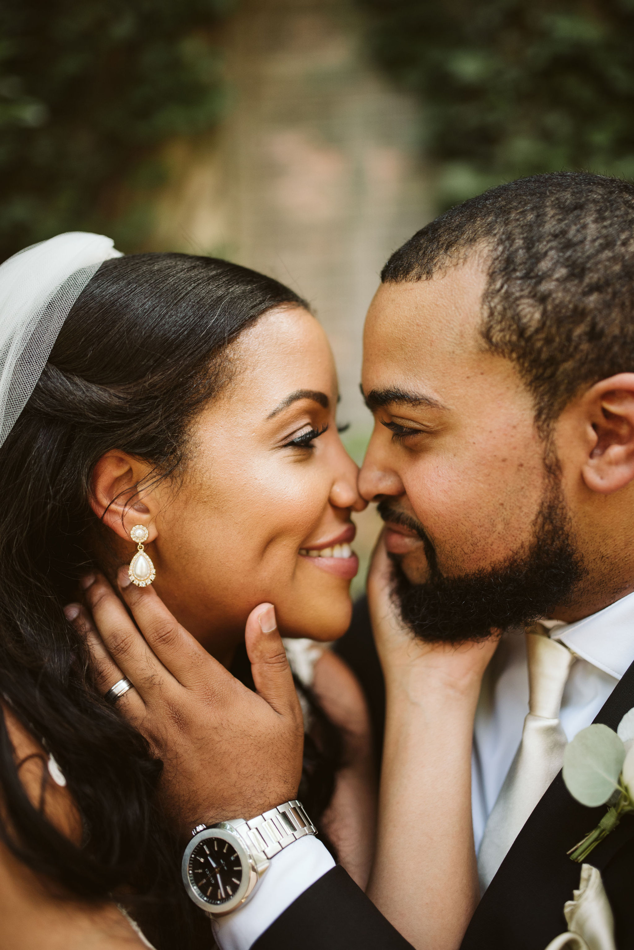  Baltimore, Maryland Wedding Photographer, Mount Vernon, Chase Court, Classic, Outdoor Ceremony, Garden, Romantic, Closeup Photo of Bride and groom Looking into Each Other’s Eyes, Wedding Jewelry 