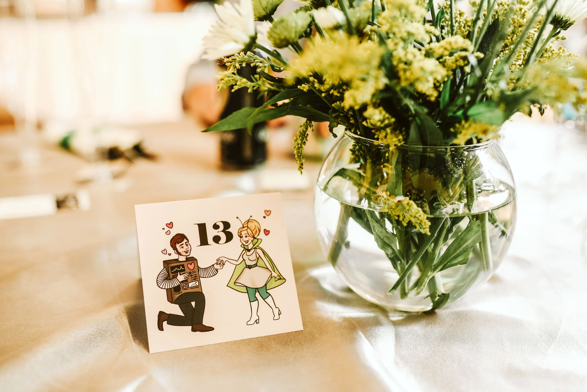 Baltimore, Lithuanian Dance Hall, Maryland Wedding Photographer, Vintage, Classic, 50s Style, Wedding Reception, Table Numbers, Hand Drawn Details, Sci-fi, Baltimore City
