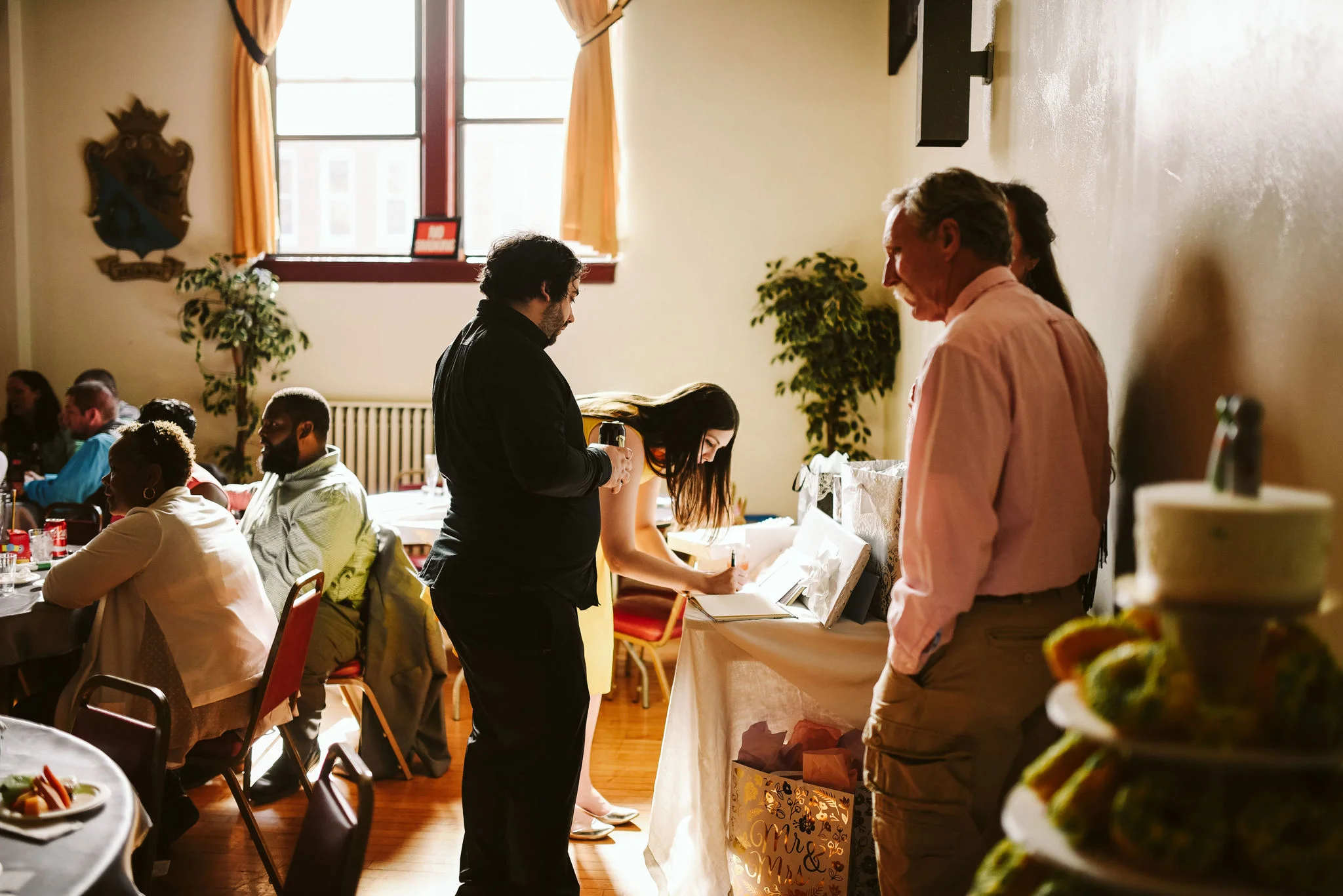 Baltimore, Lithuanian Dance Hall, Maryland Wedding Photographer, Vintage, Classic, 50s Style, Wedding Reception, Friends Signing Guest Book