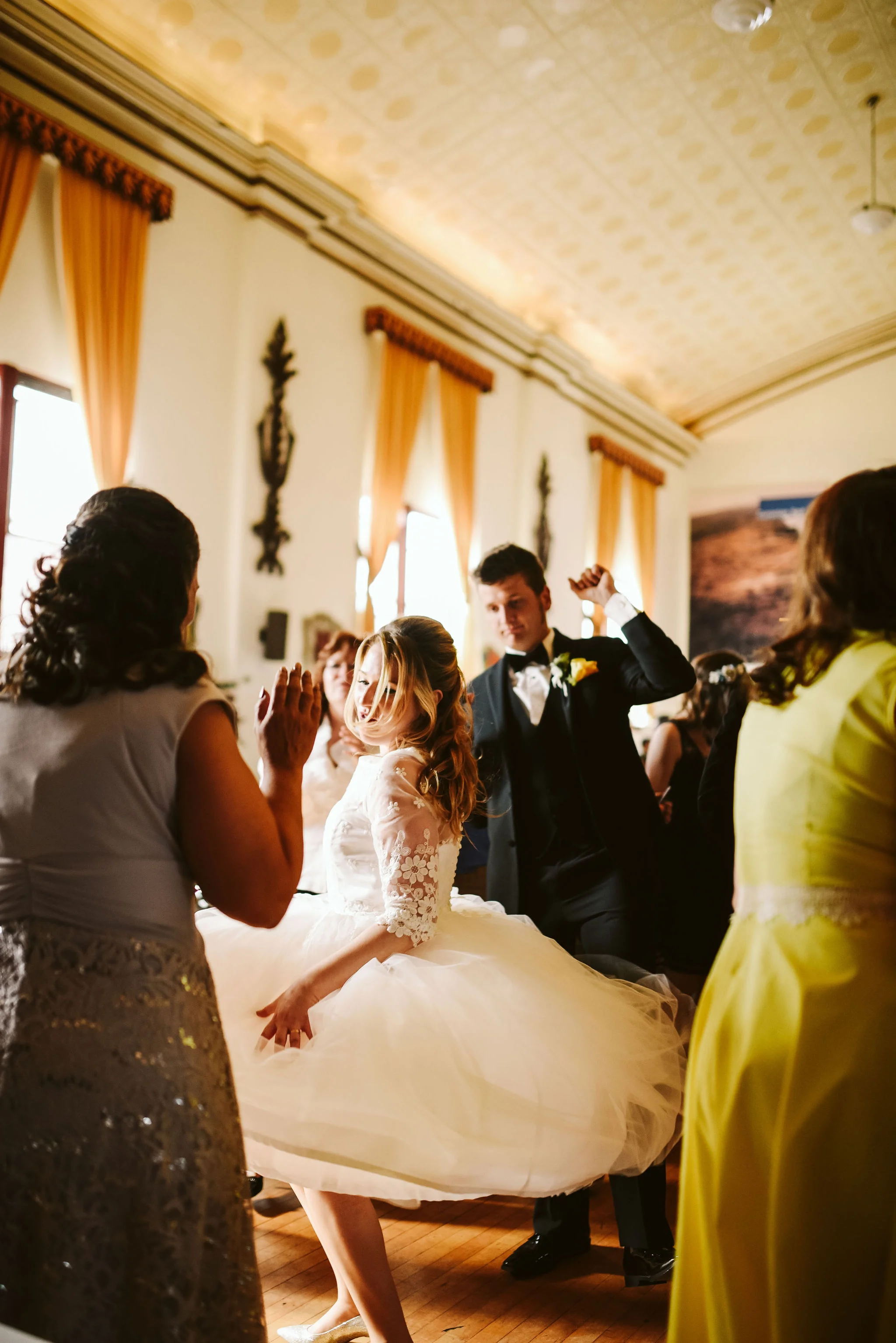 Baltimore, Lithuanian Dance Hall, Maryland Wedding Photographer, Vintage, Classic, 50s Style, Wedding Reception, Beautiful Bride Twirling on Dancefloor