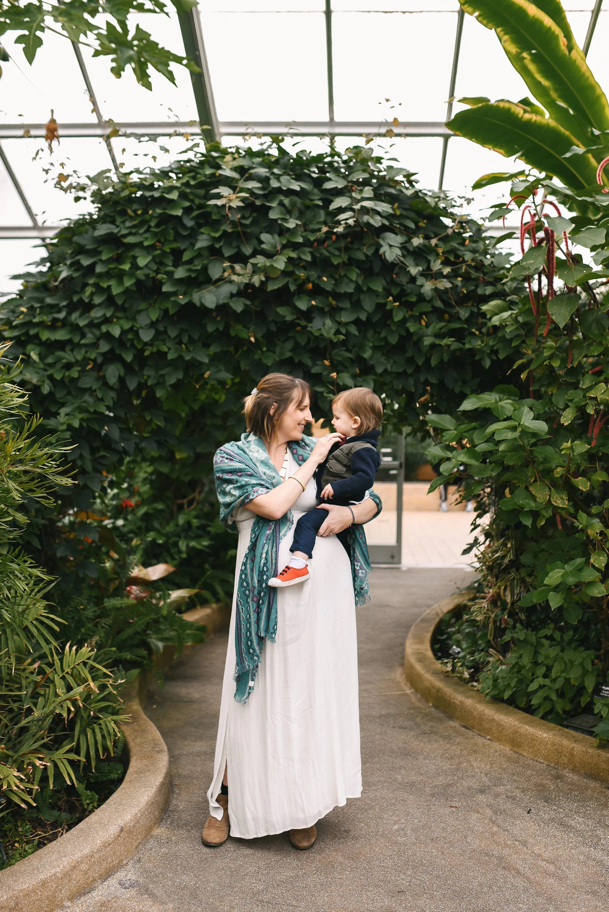 Rawlings Conservatory, Druid Hill Park, Intimate Wedding, Nature, Baltimore Wedding Photographer, Romantic, Classic, Bride Holding Son, Pregnant Bride