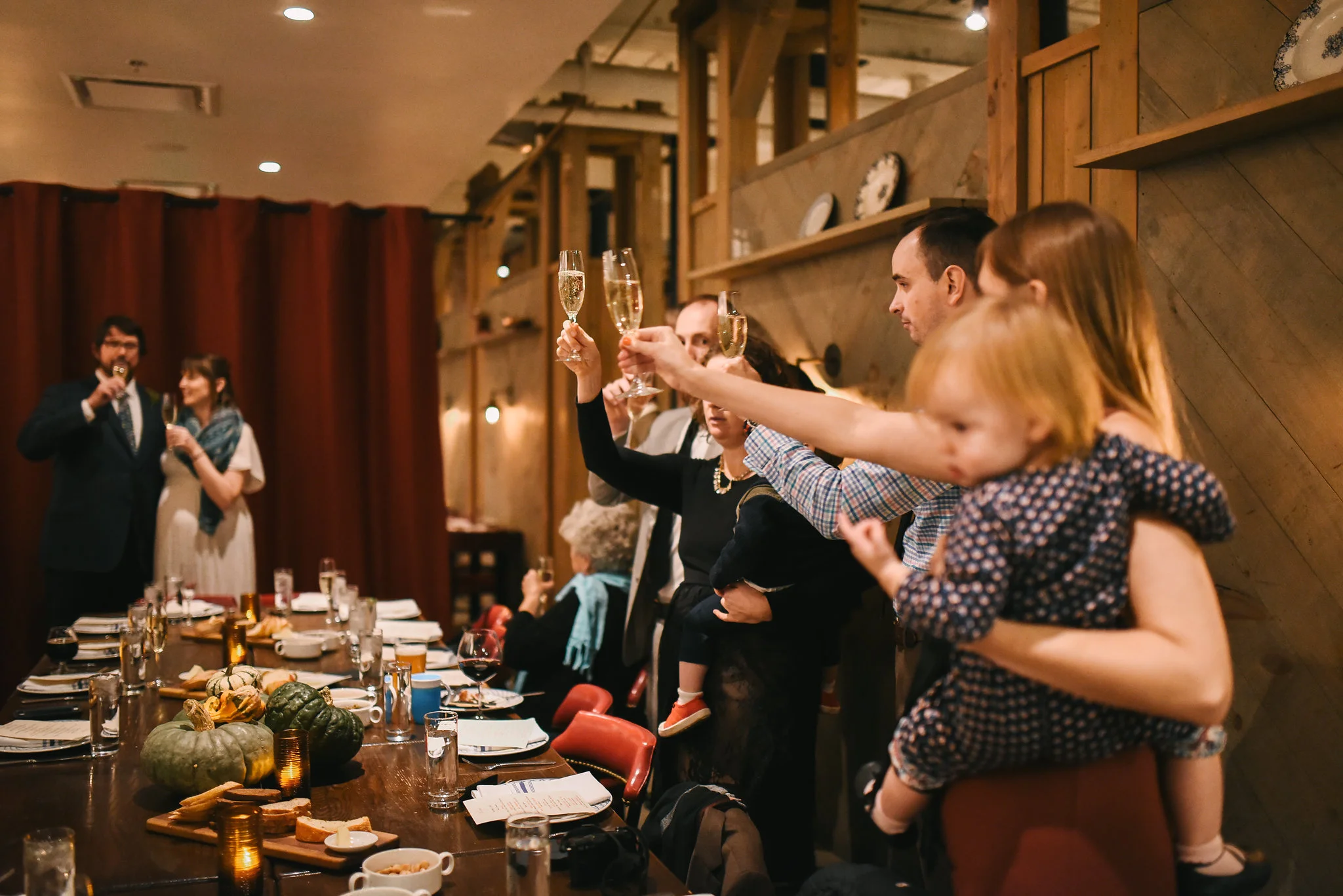 Woodberry, Baltimore, La Cuchara, Intimate Wedding, Nature, Maryland Wedding Photographer, Romantic, Classic, Wedding Toast at Reception, Champagne Toast