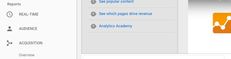 Google Analytics > Acquisition