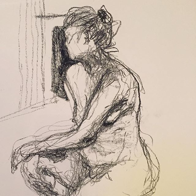 Drawing with two hands #albumcovers #drawingalbums #drinkndraw #castlemaine #castlemaineartists #charcoaldrawing #reclining pose #nofilter