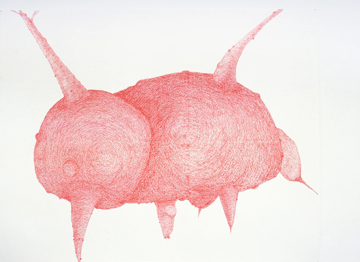 Red III, wax pencil on paper, (W) 153 x 122 cm