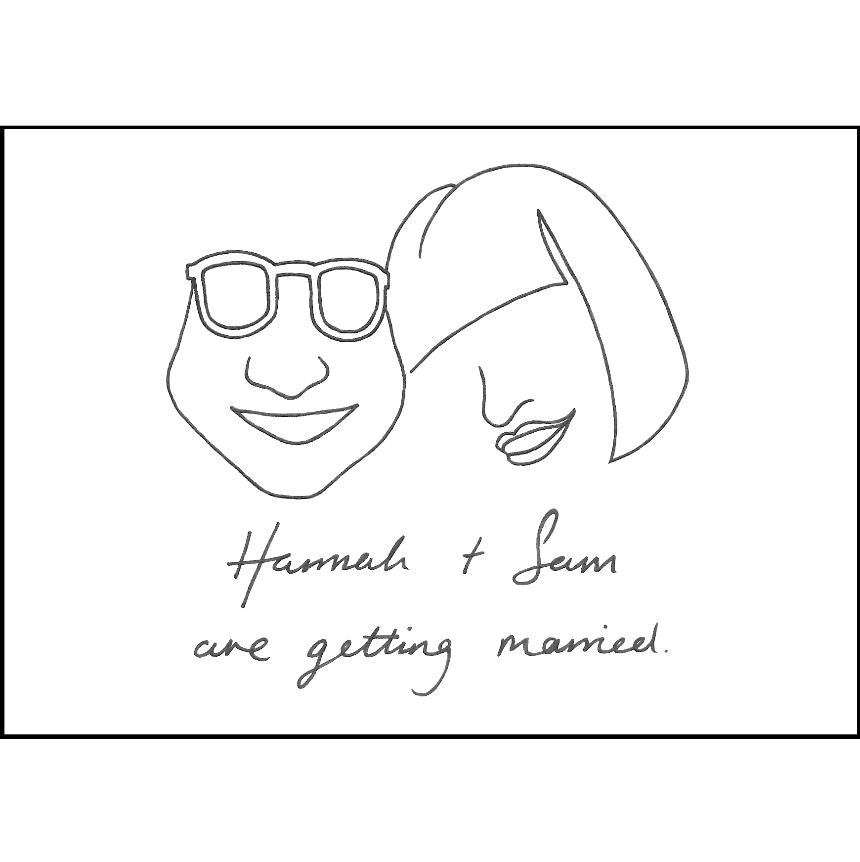 Sam and Hannah wanted their invitations to be simple but non-traditional. Wedding Invitation - 2016