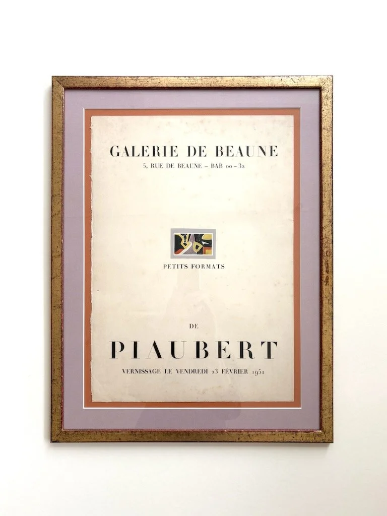 Jean Piaubert, original lithographic poster from 1951, with antique frame