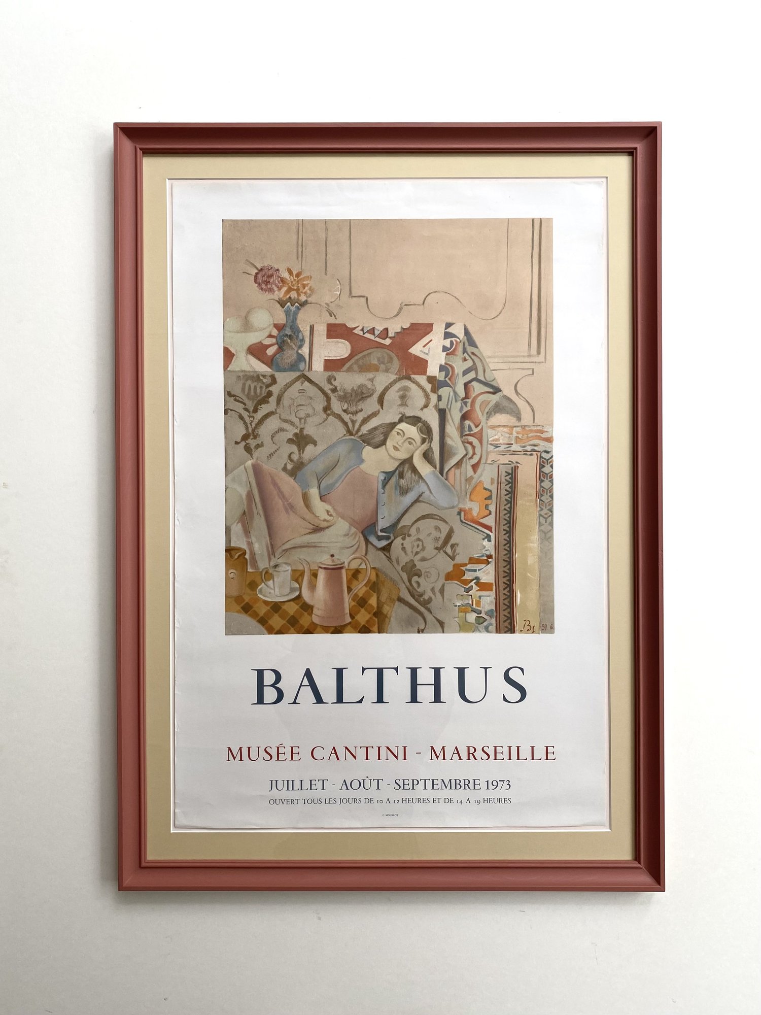 mikro gå på pension bibel Balthus (Balthasar Klossowski) , original lithographic poster from 1973,  with hand painted frame — Bendtsens