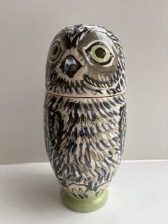Pylle Søndergaard, ‘Owl With Lid’, ceramic unique piece made of glazed pottery