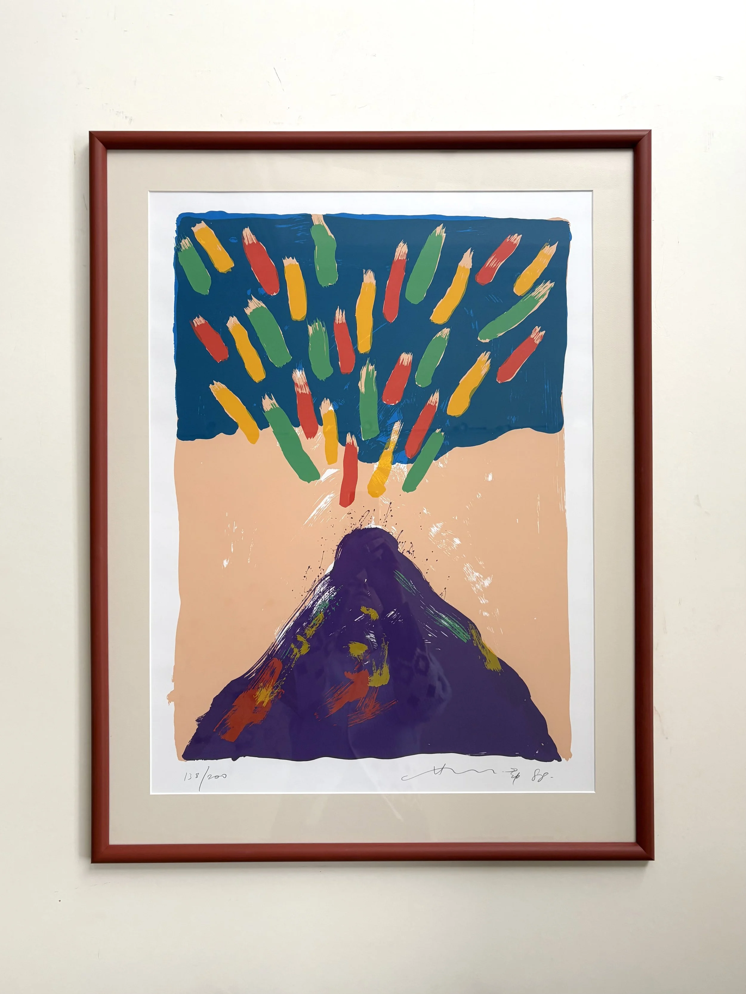 Hsiao Chin, signed serigraph, with hand painted frame