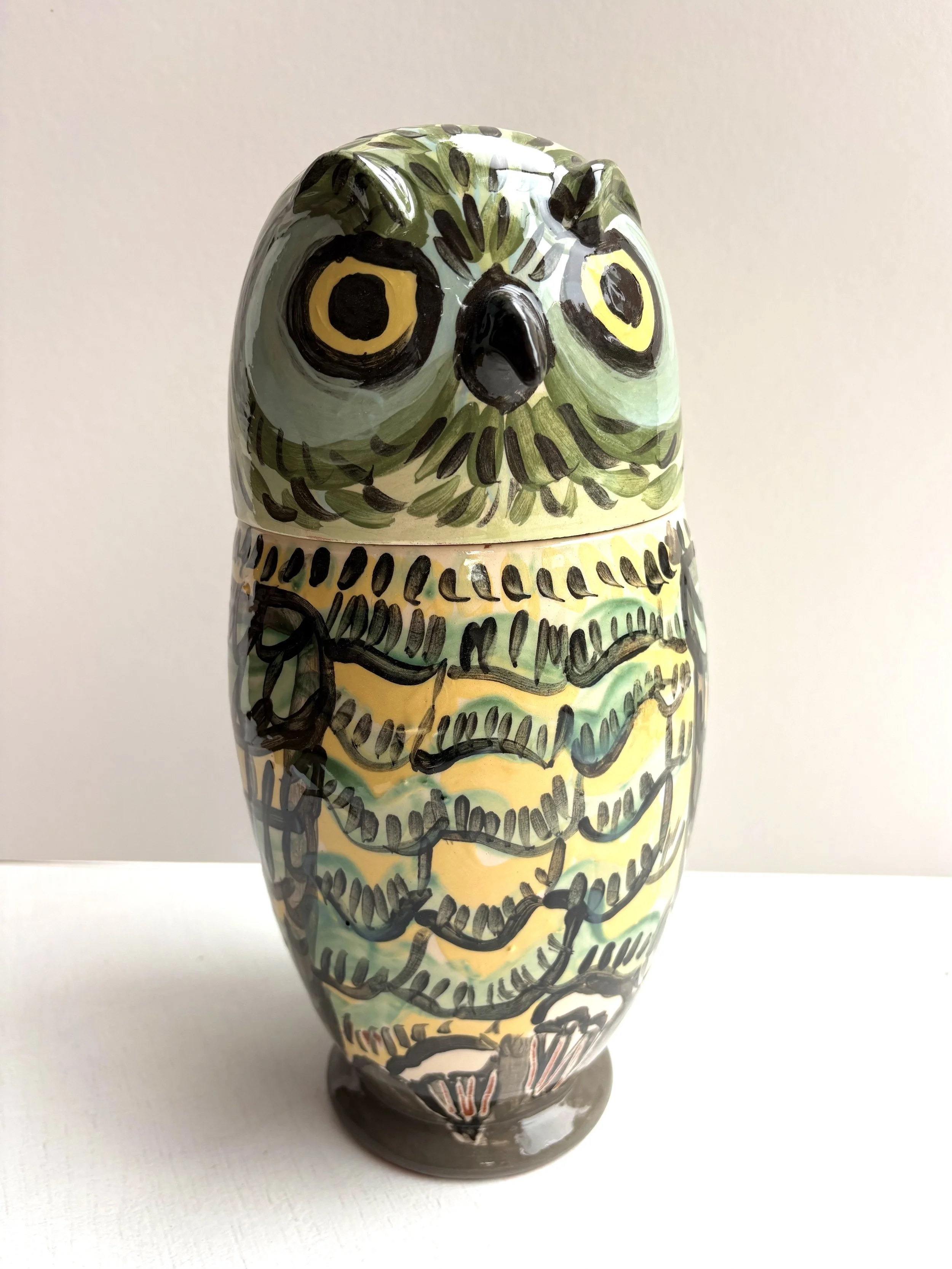 Pylle Søndergaard, ‘Owl With Lid’, ceramic unique piece made of glazed pottery