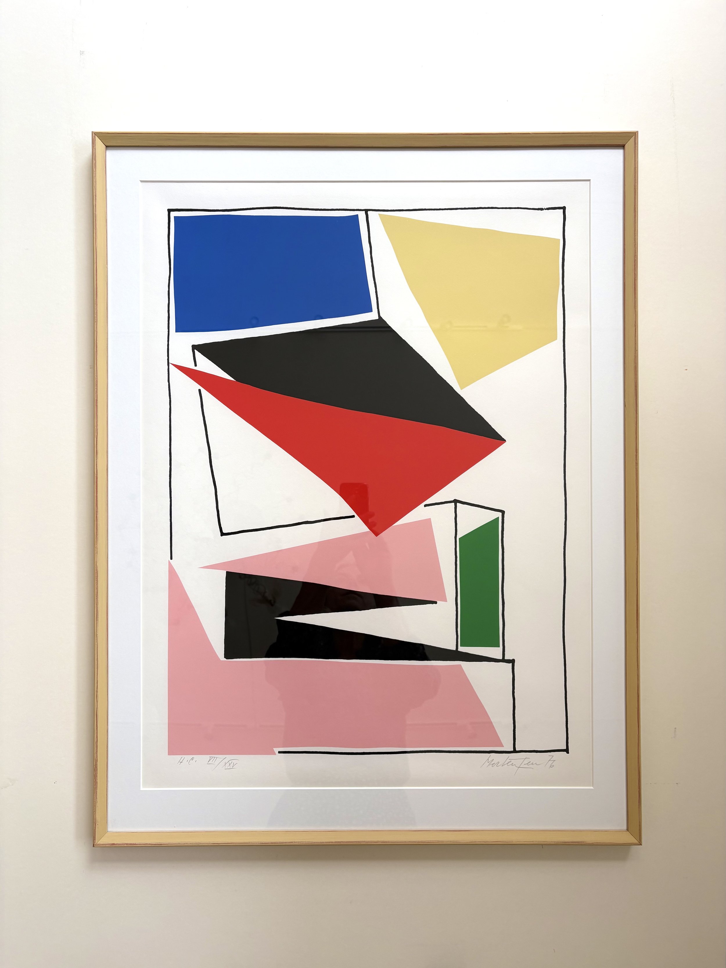 Richard Mortensen, original  signed serigraph, with hand painted frame