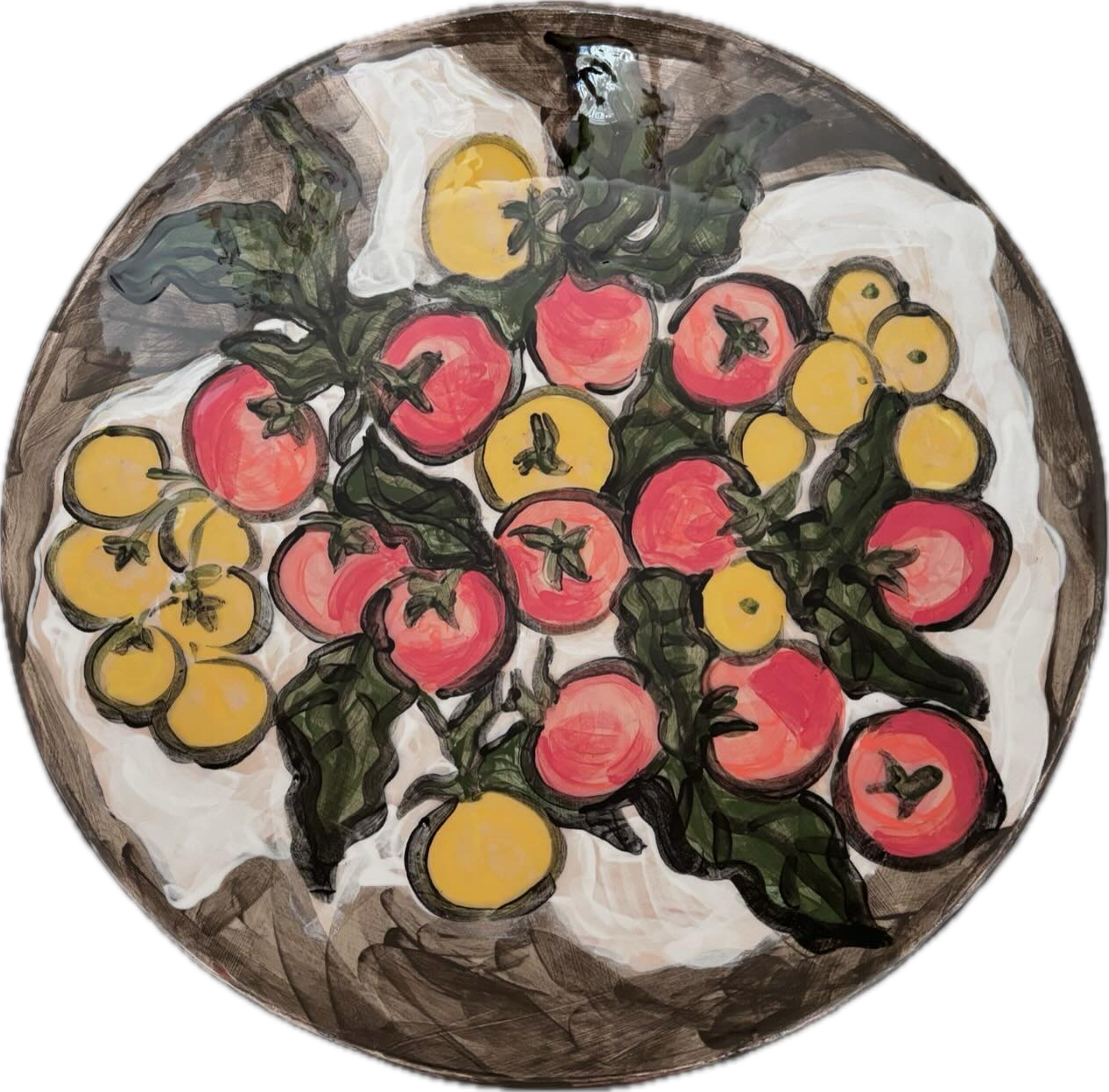 Pylle Søndergaard, large unique dish in glazed pottery