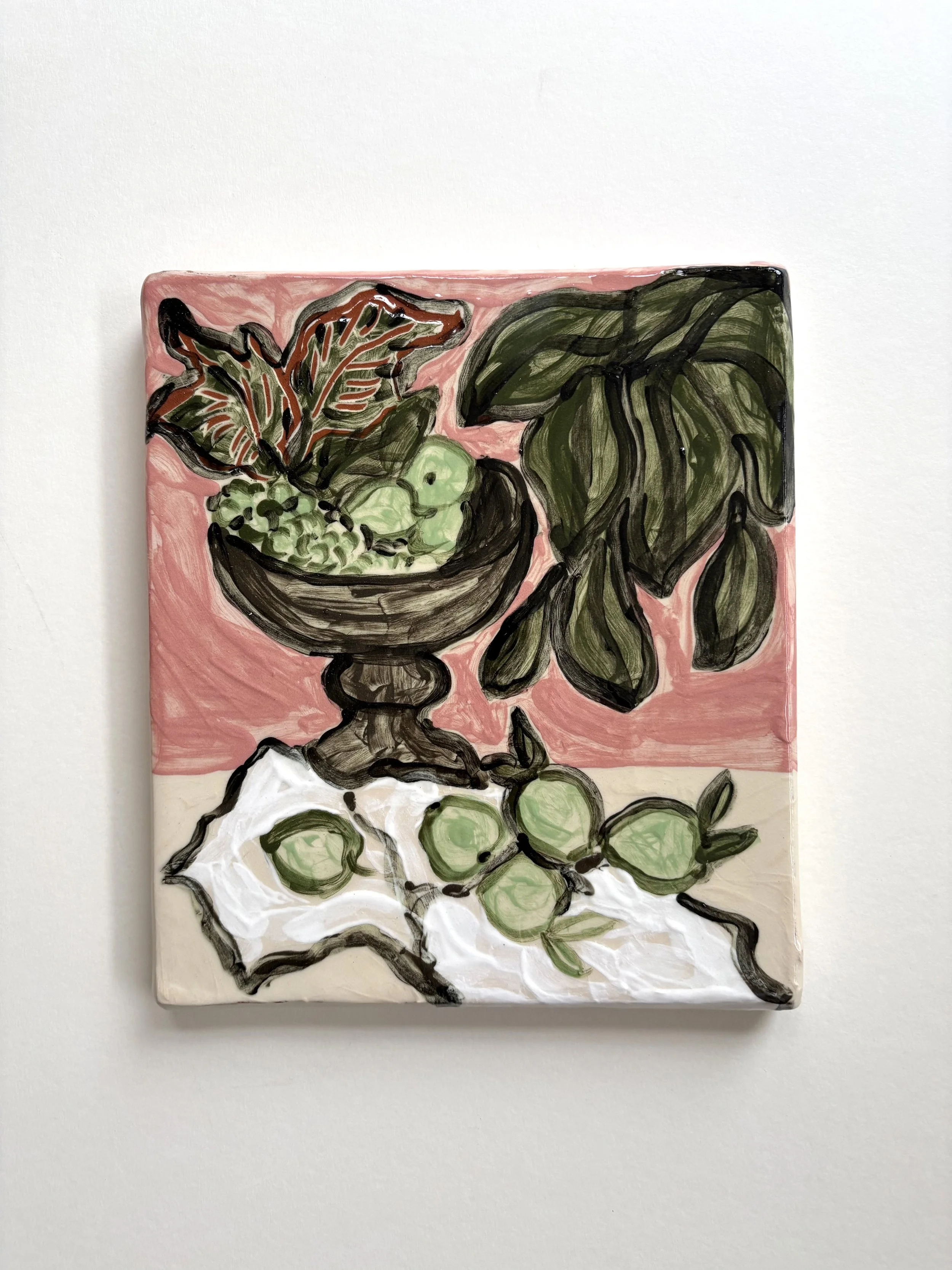Pylle Søndergaard, ceramic picture in glazed pottery