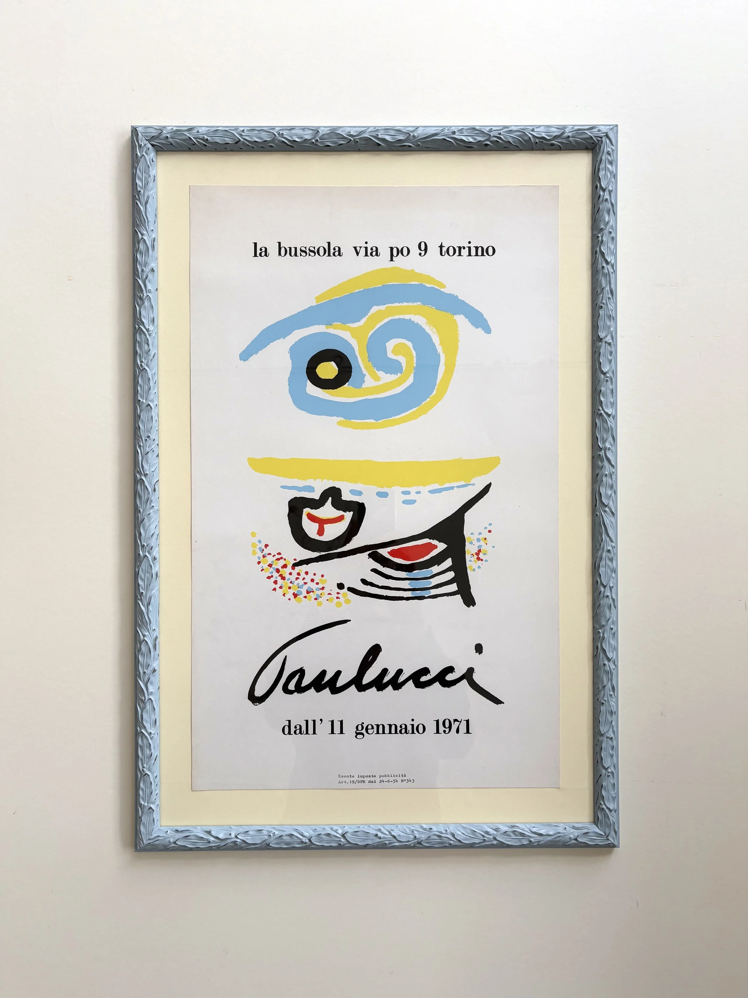 Rare original lithographic poster with artwork by Enrico Paulucci from 1971