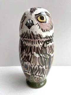 Pylle Søndergaard, ‘Owl With Lid’, ceramic unique piece made of glazed pottery