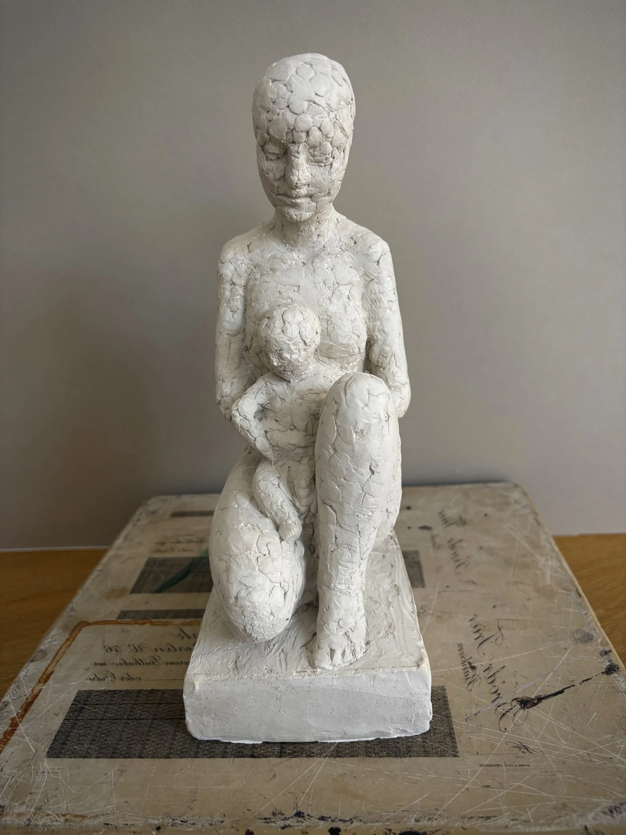 Hanne Varming, plaster cast titled ‘Kneeling mother’, small figure