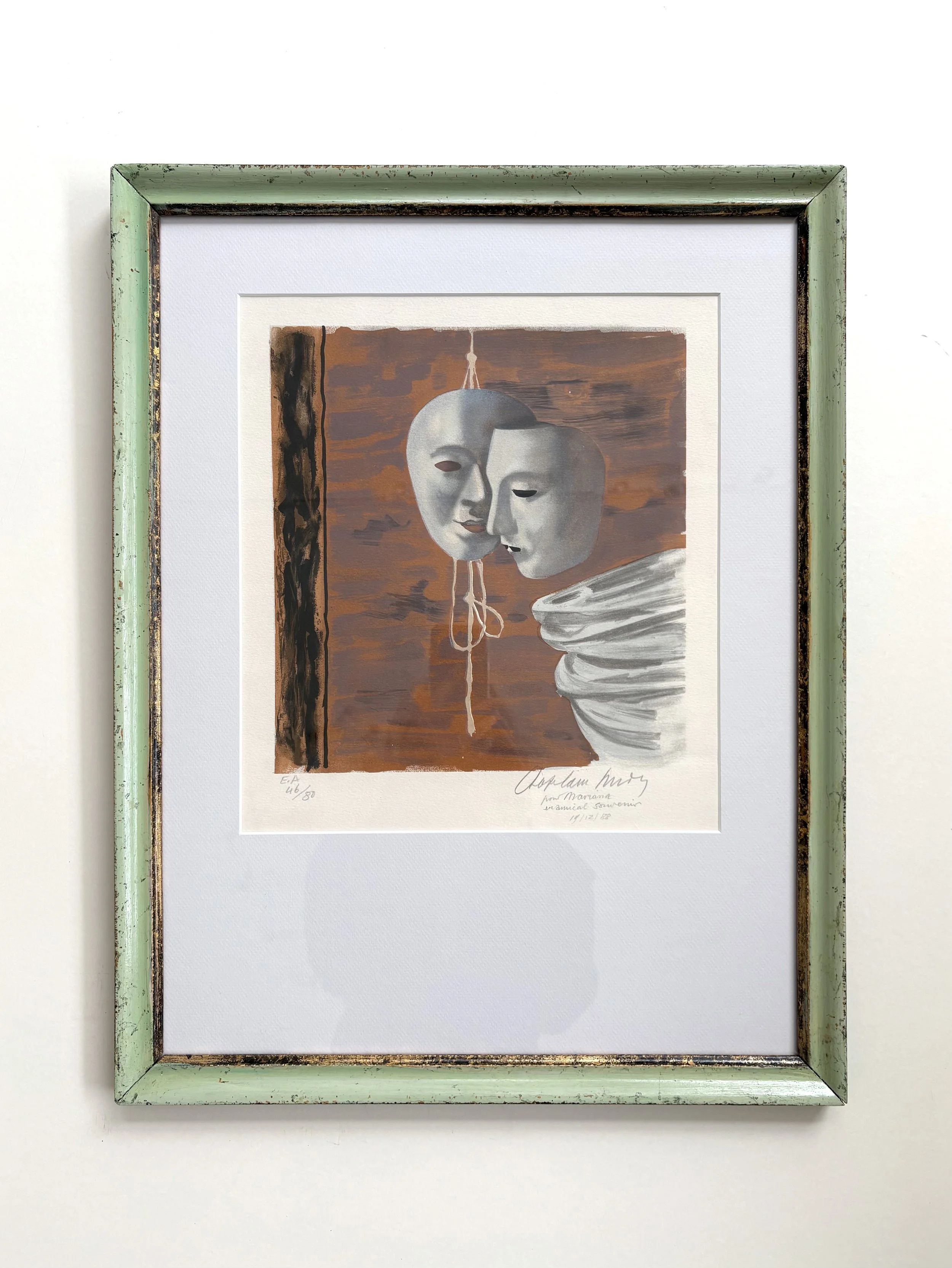 Roger Chapelain - Midy, signed lithograph wit antique frame