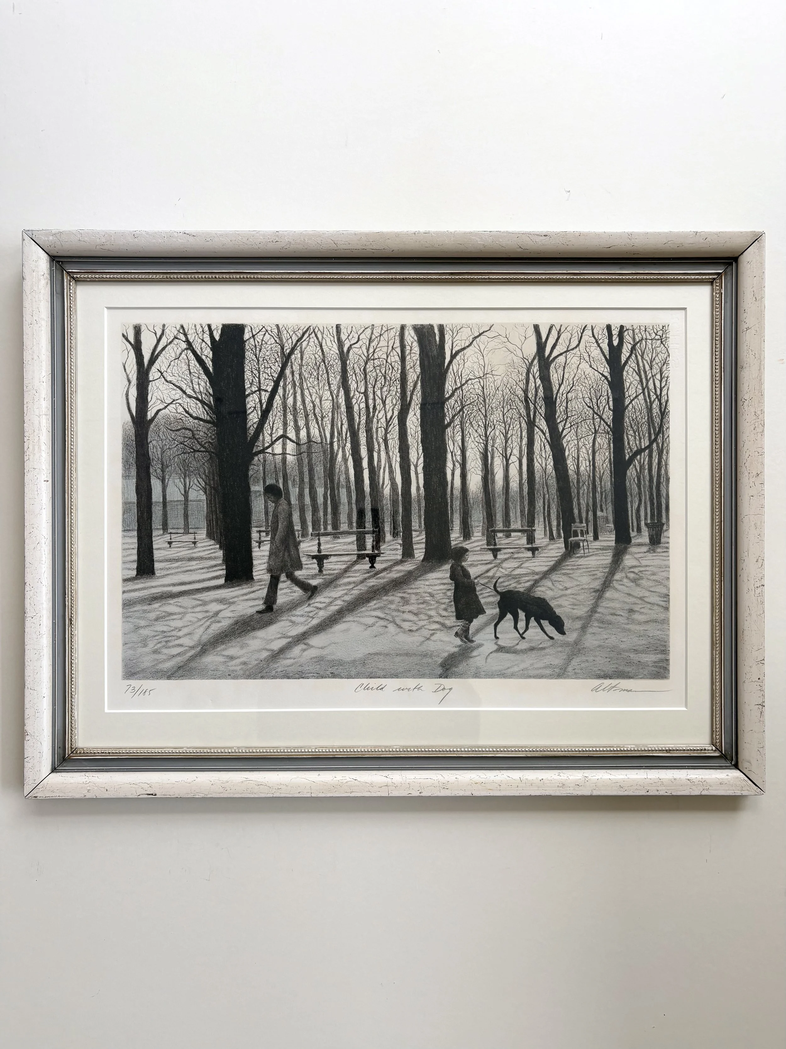 Lithograph by Harold Altman, signed and numbered, with antique frame