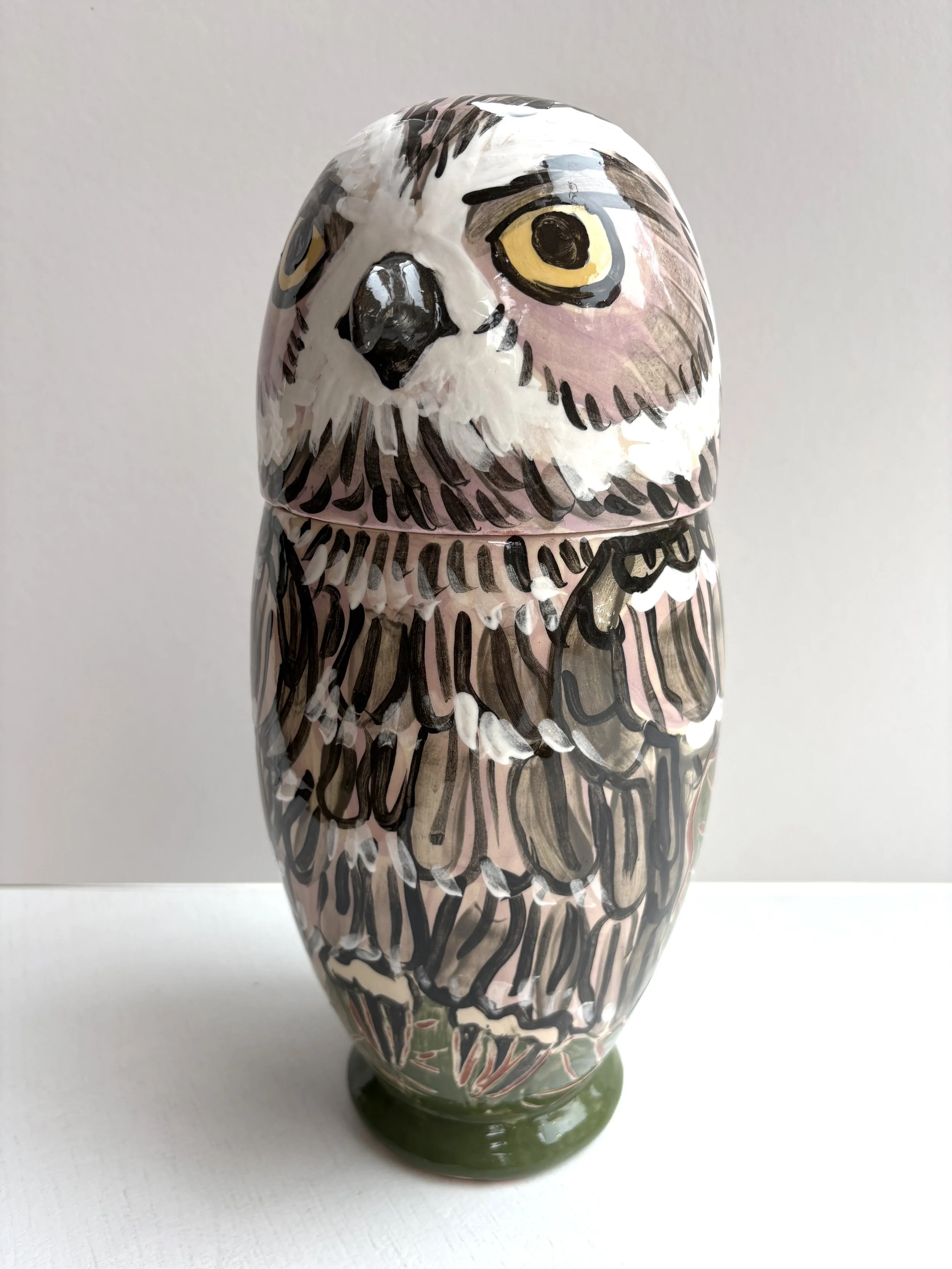 Pylle Søndergaard, ‘Owl With Lid’, ceramic unique piece made of glazed pottery