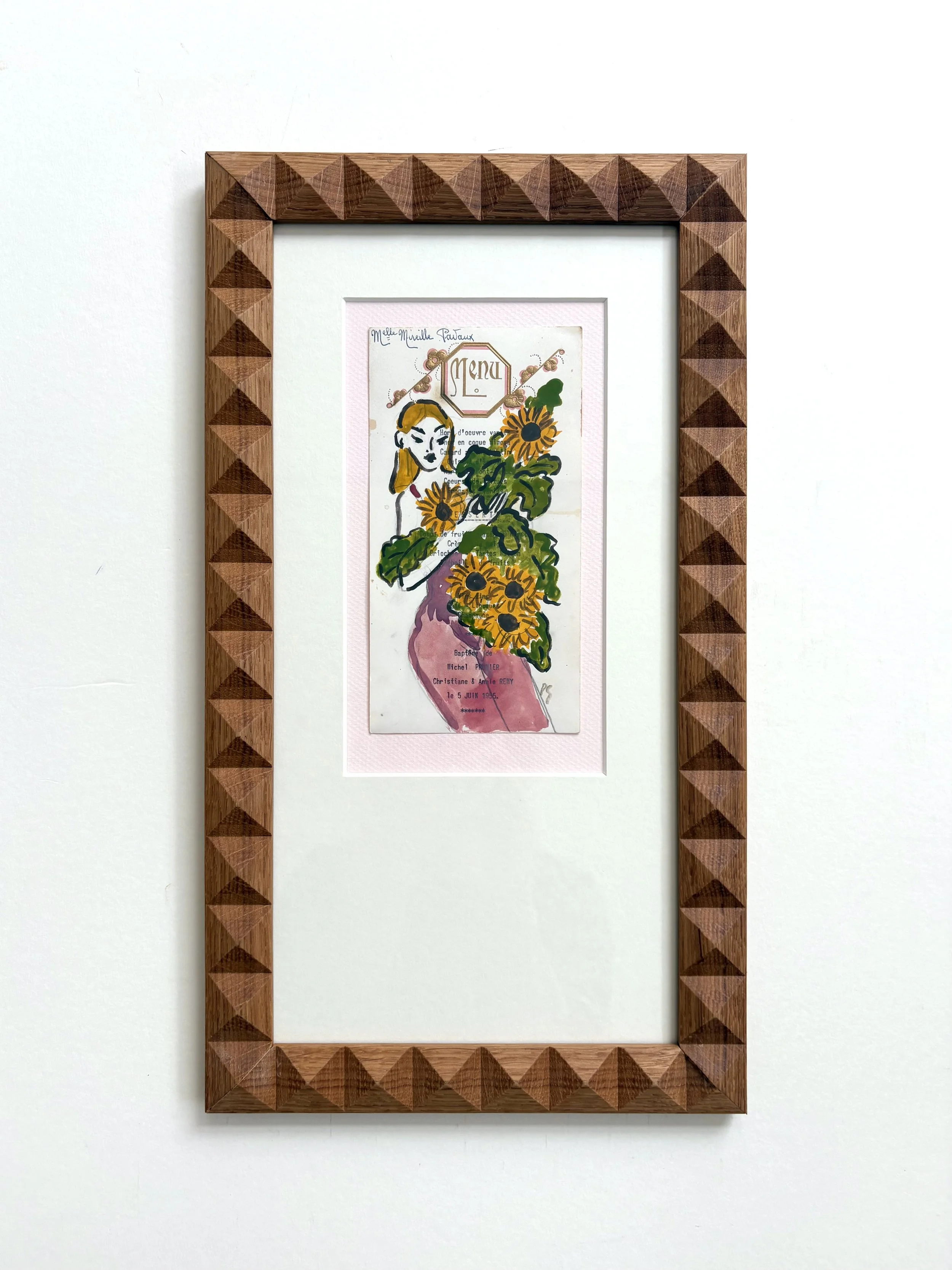 Pylle Søndergaard, original drawing, with custom made frame by a cabinetmaker