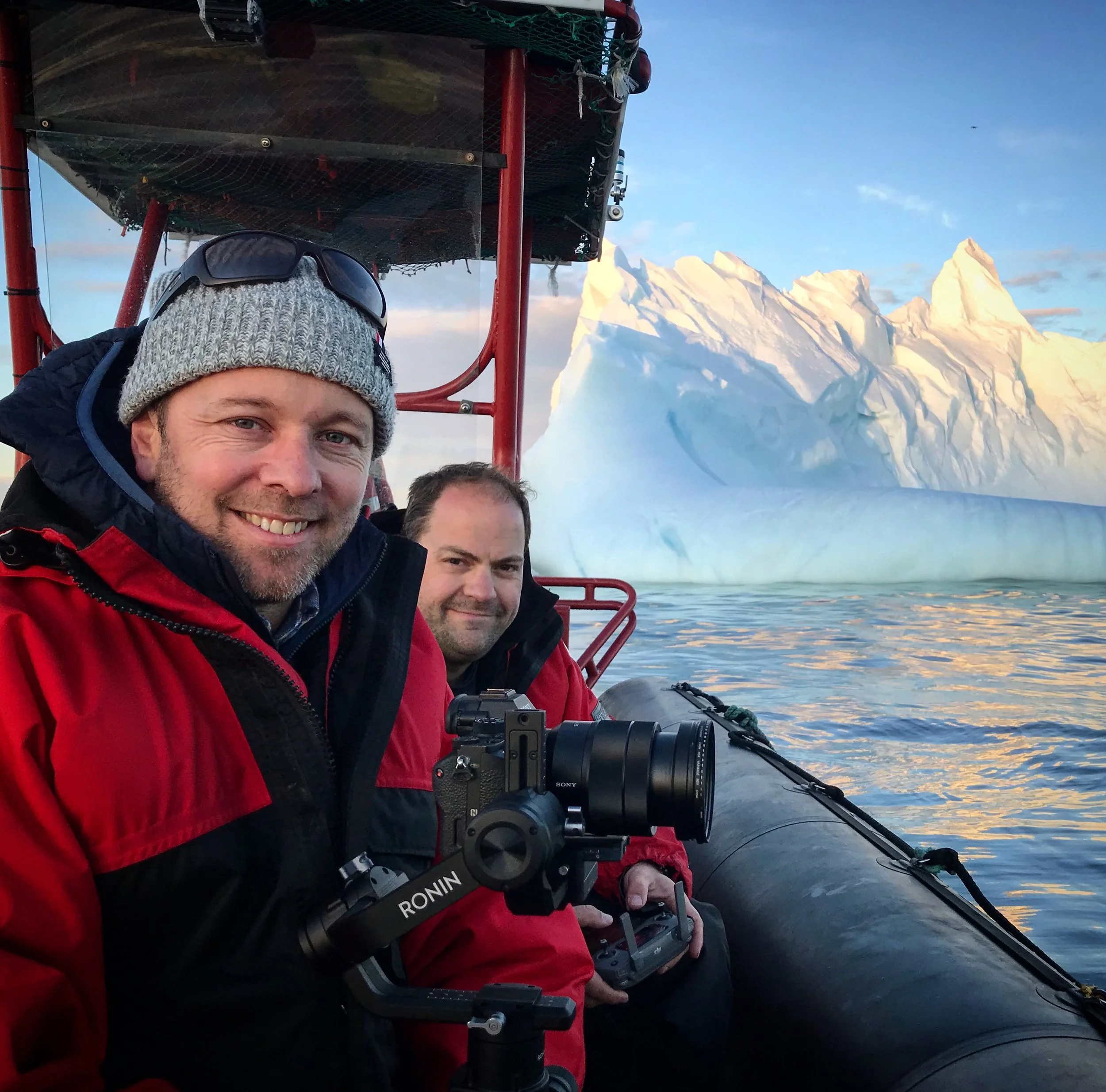 Crew filming Iceberg Alley
