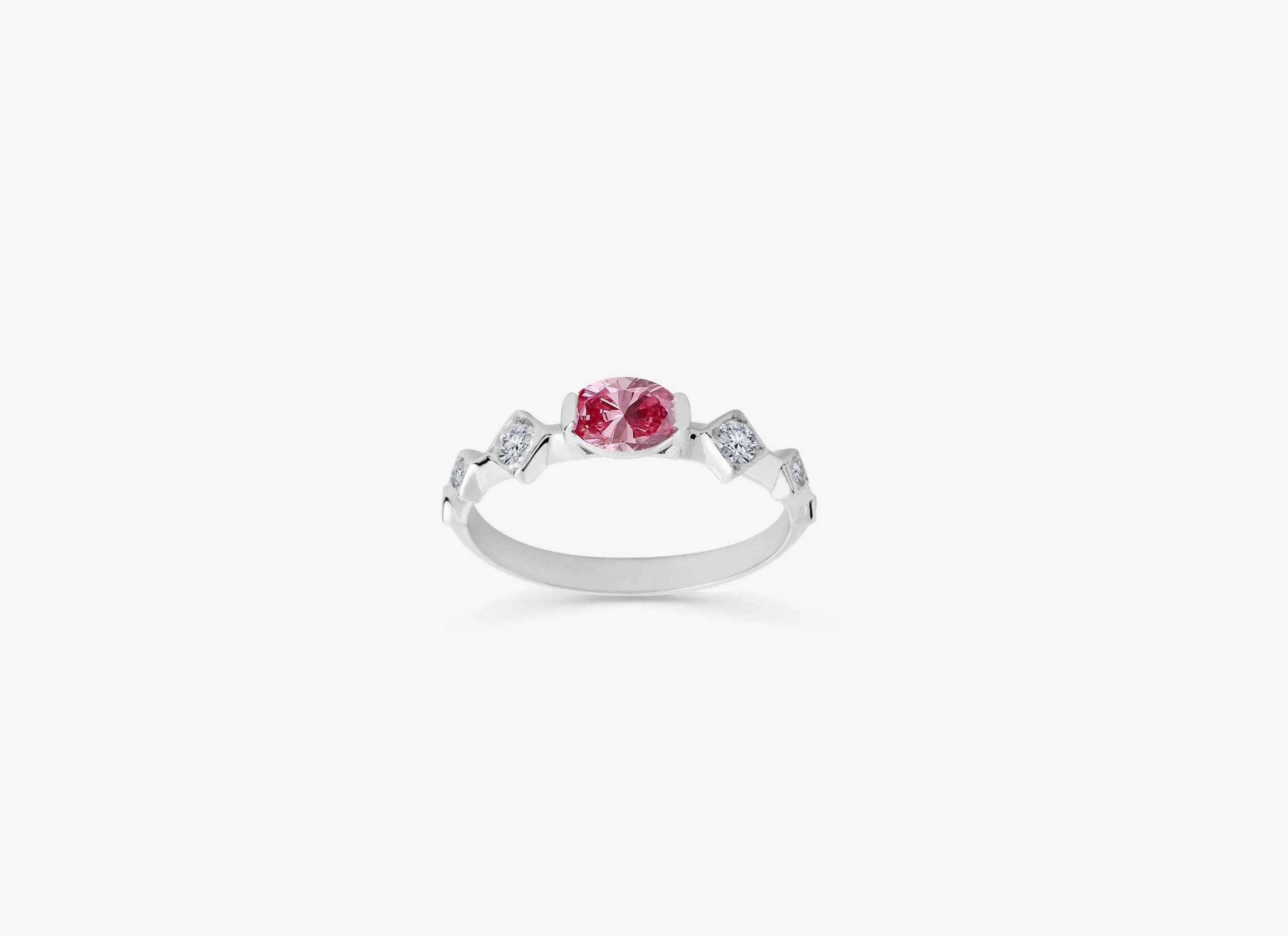 BAGUE DIABOLO GRENADINE - DIAMANT ROSE