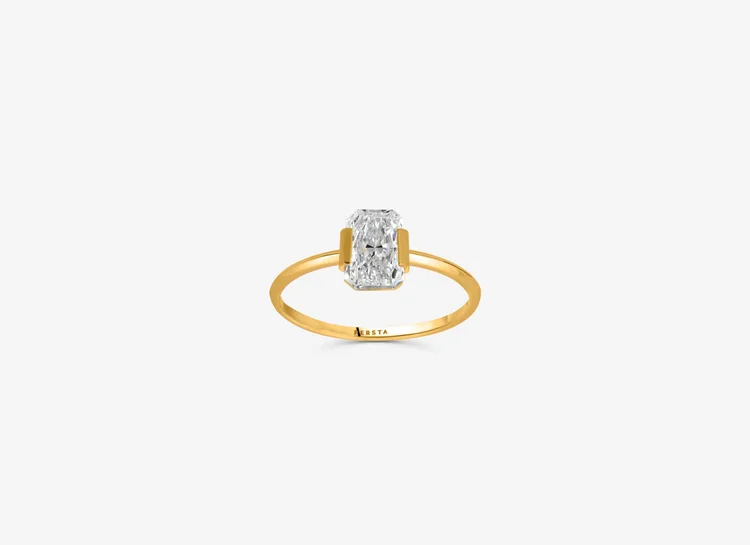 Bague de fiançailles serti clos Diamant Or jaune Venise 13R4_4.3