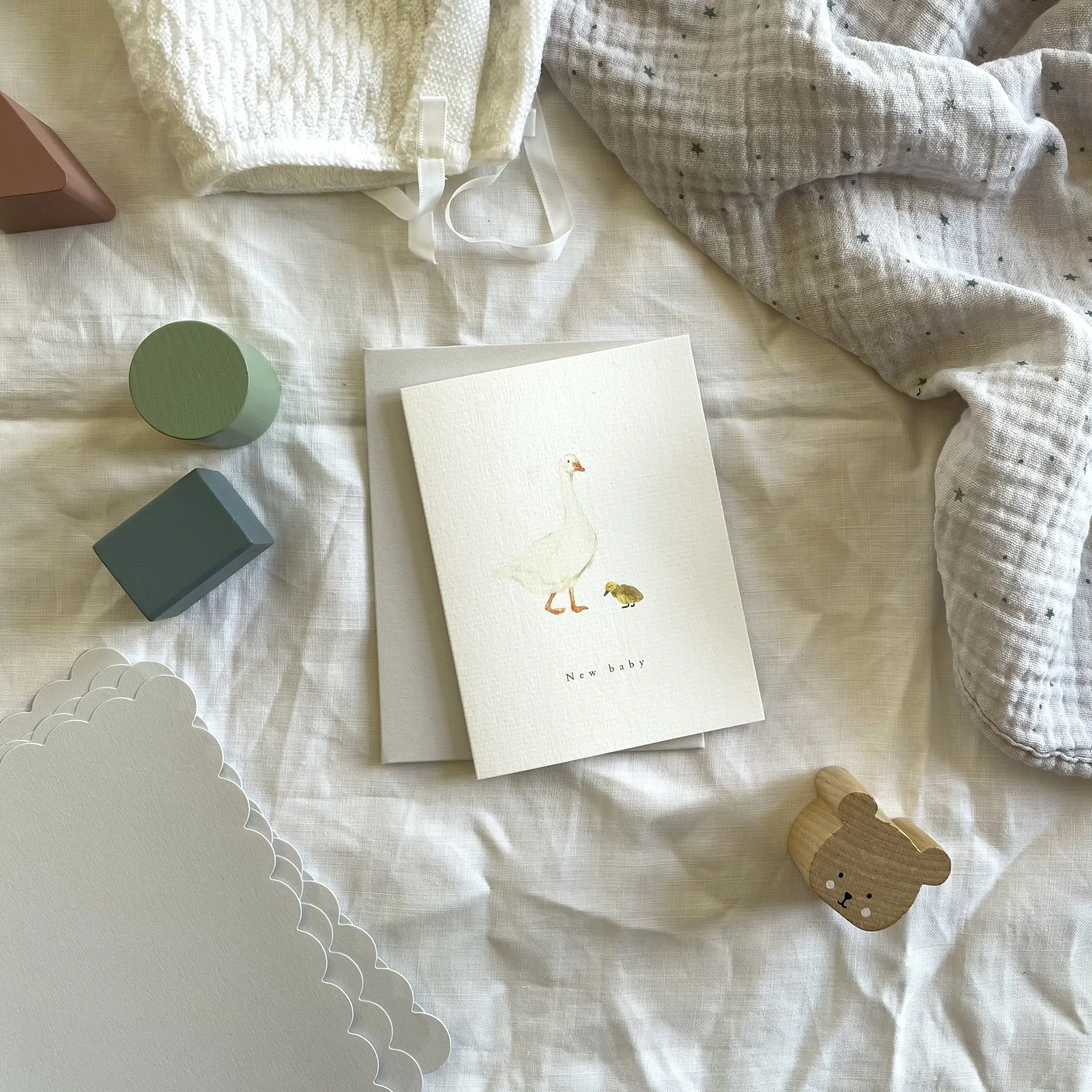 Luxury Mama Goose Baby Duckling New Baby Card