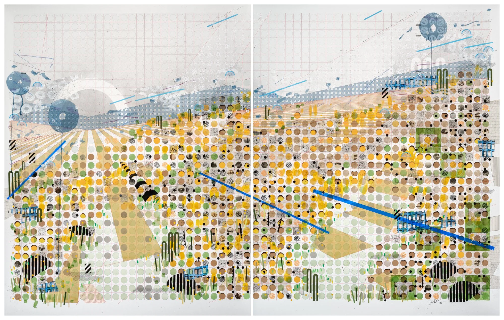 'Grass that Dreams of Fire' 2026 48x76 in Mixed Media