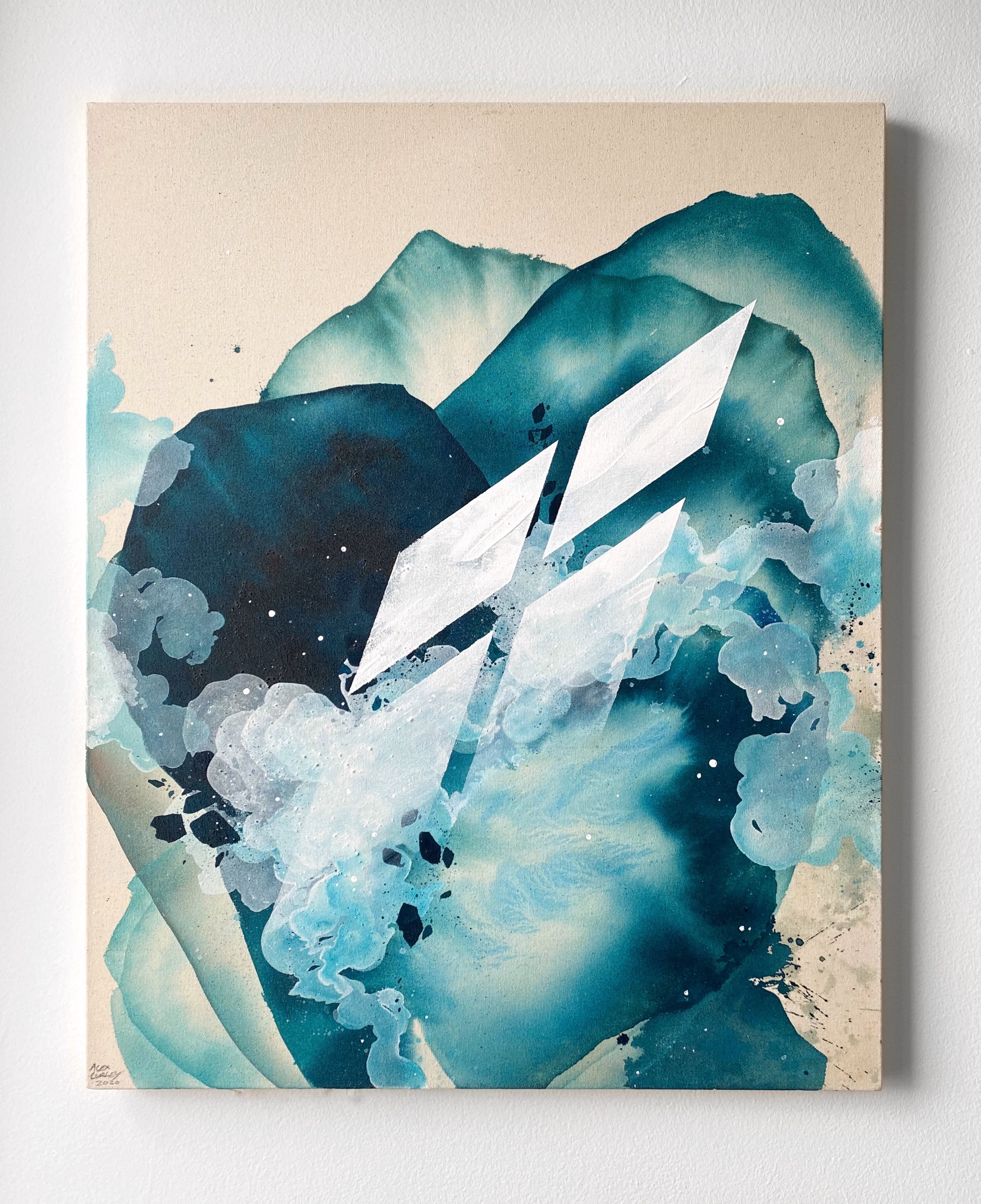 1, DISTANT BLUES, acrylic on canvas, 24x30 inches, 2020, Alex Curley.JPG