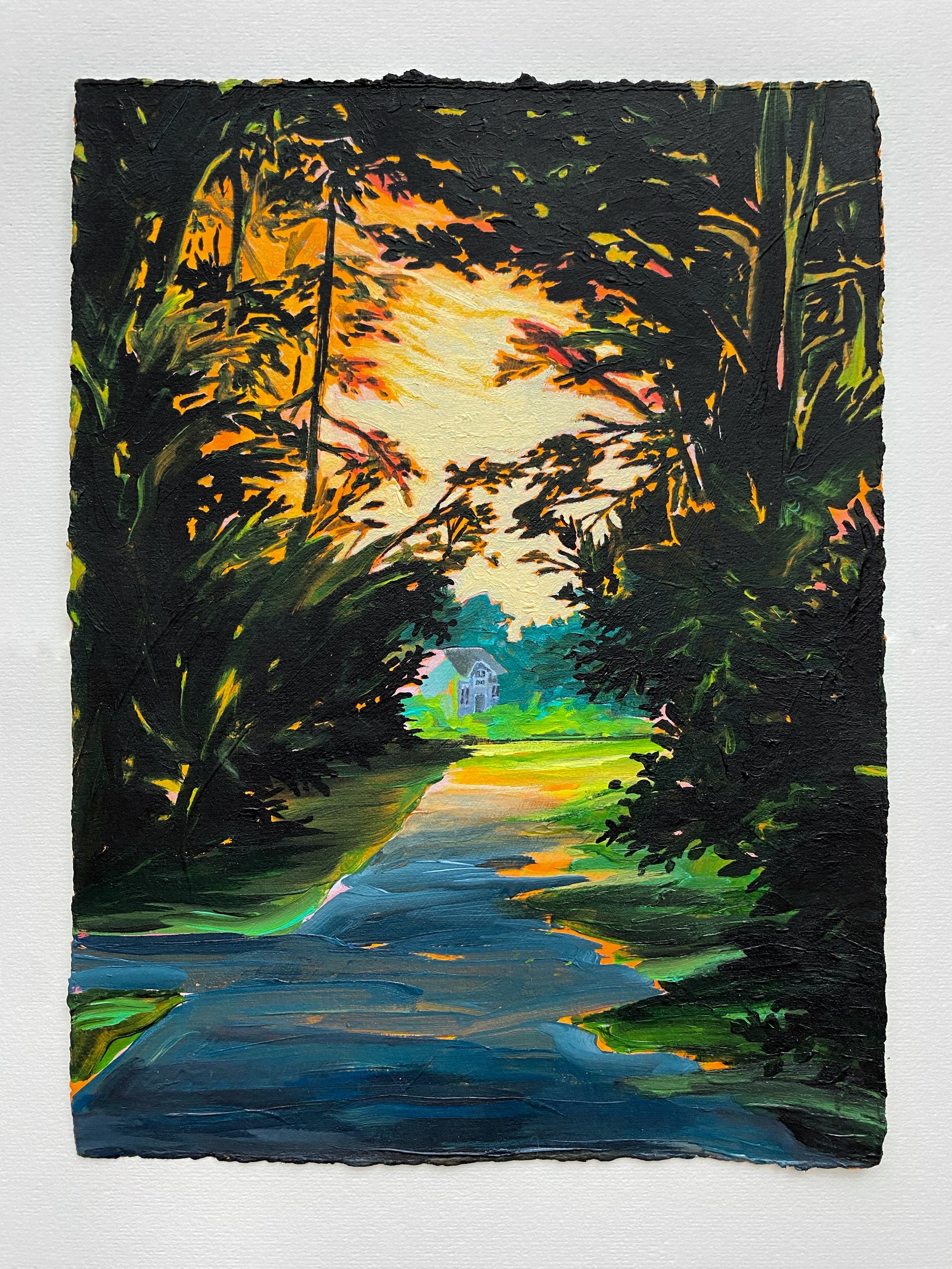 Alex Curley, Passage by the Estuary, Acrylic Painting on Cotton Paper, 11.5 inches x 8.5 inches, 2024.JPG