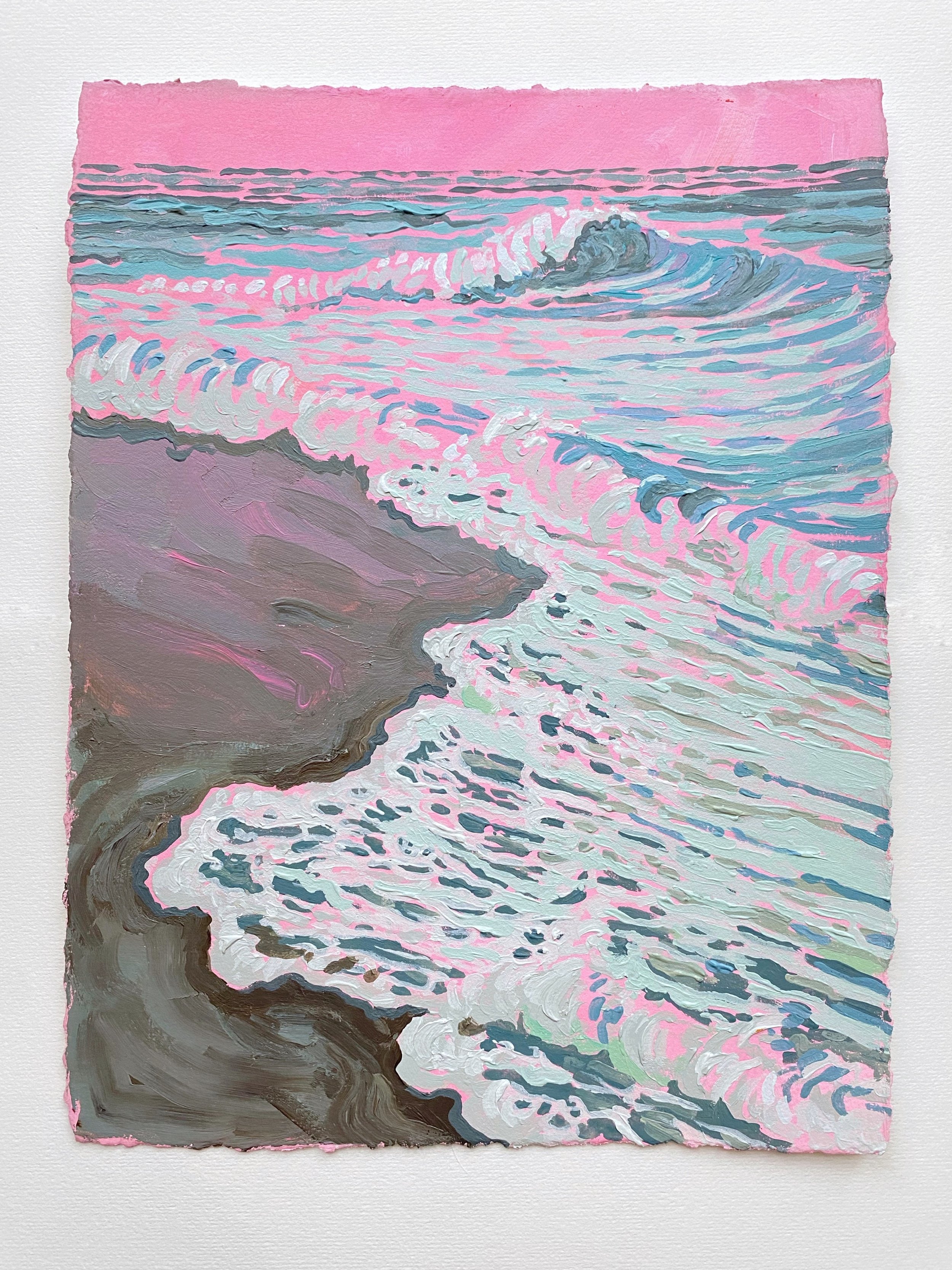 Alex Curley, Spectrum Sands, Acrylic Painting on Cotton Paper, 11.5 inches x 8.5 inches, 2024.JPG