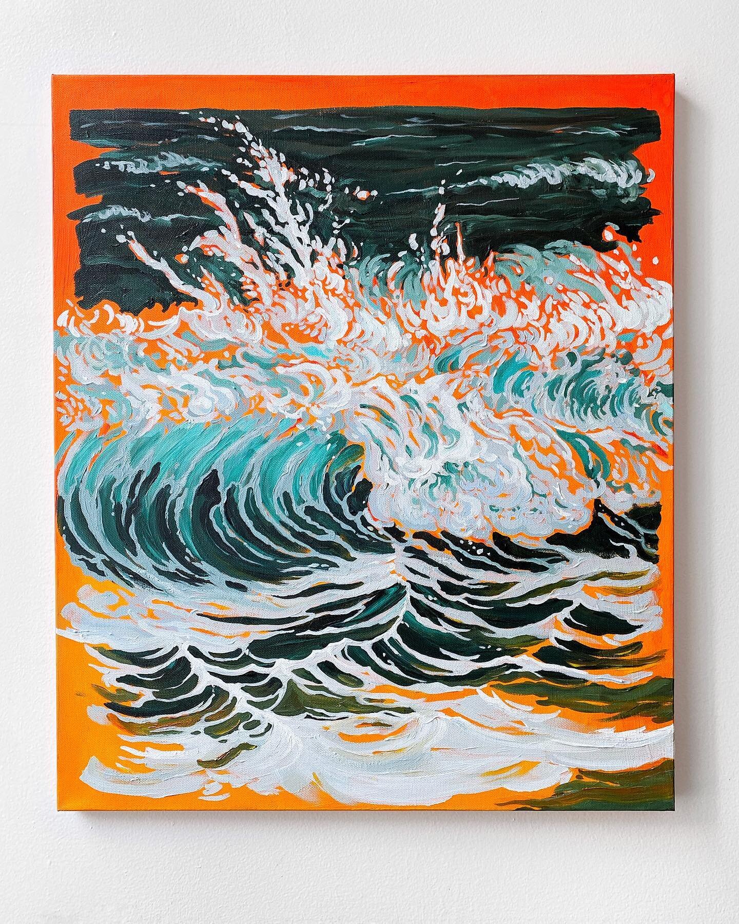 &ldquo;Wavescape&rdquo; acrylic on canvas, 20x24&rdquo;, 2024 🌊🍊