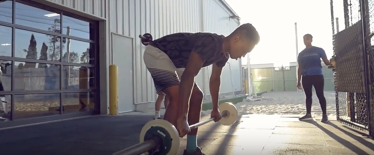 Everett Banks, Sophomore at Sacred Heart Prep, getting his strength training before hitting the court for his 8 week Transformation with Coach D Mo. 