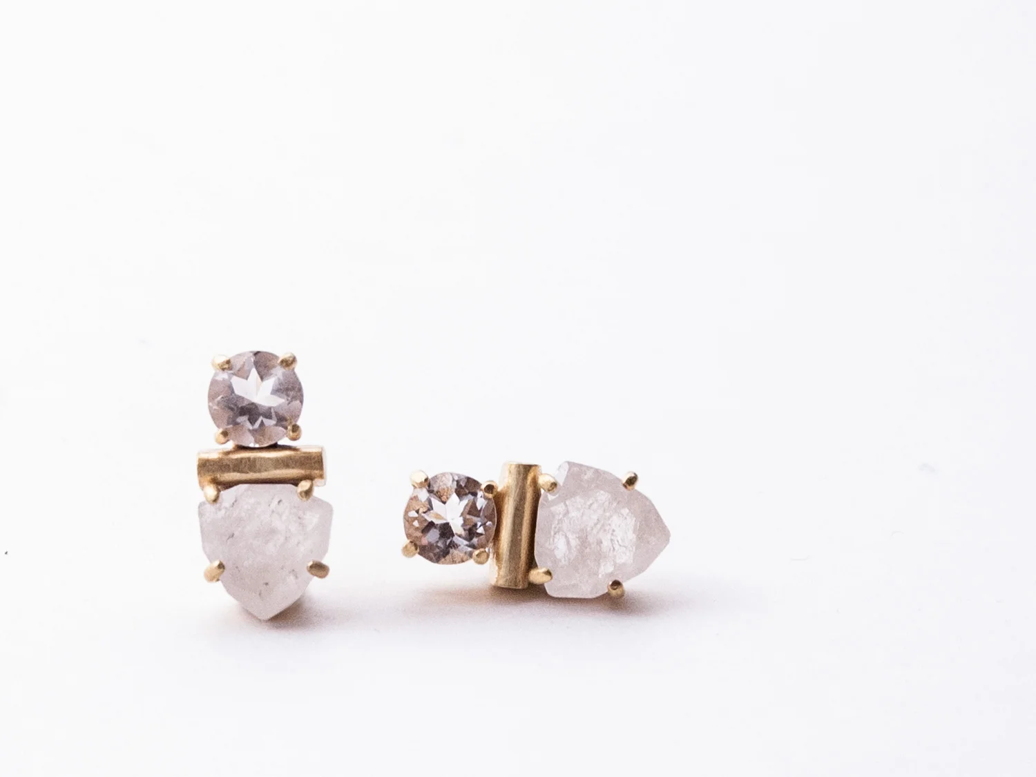 Collage Studs in crystal by Sara Golden