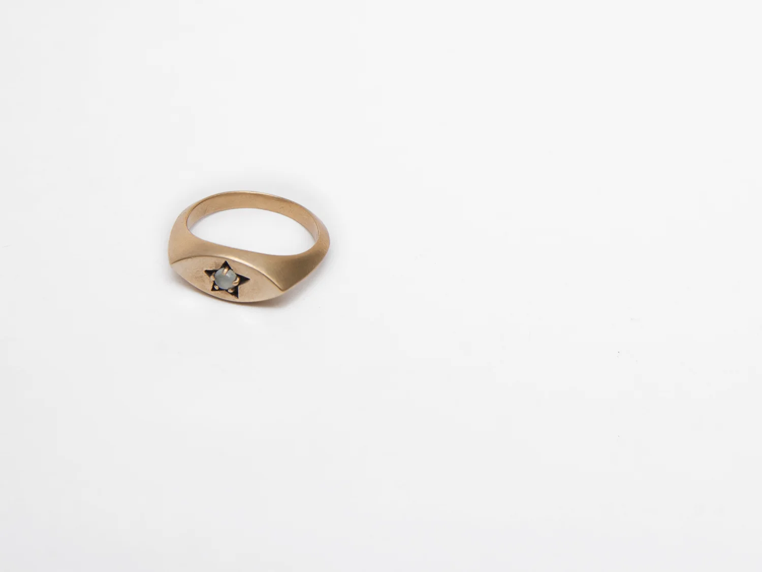 Star Signet Ring with aquamarine by Sara Golden