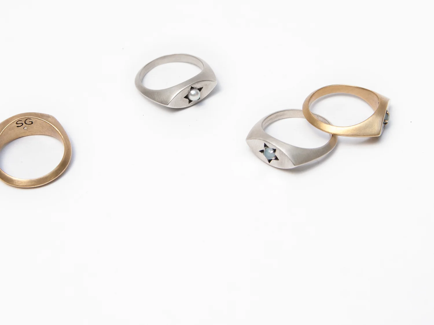 Star Signet Ring with aquamarine by Sara Golden