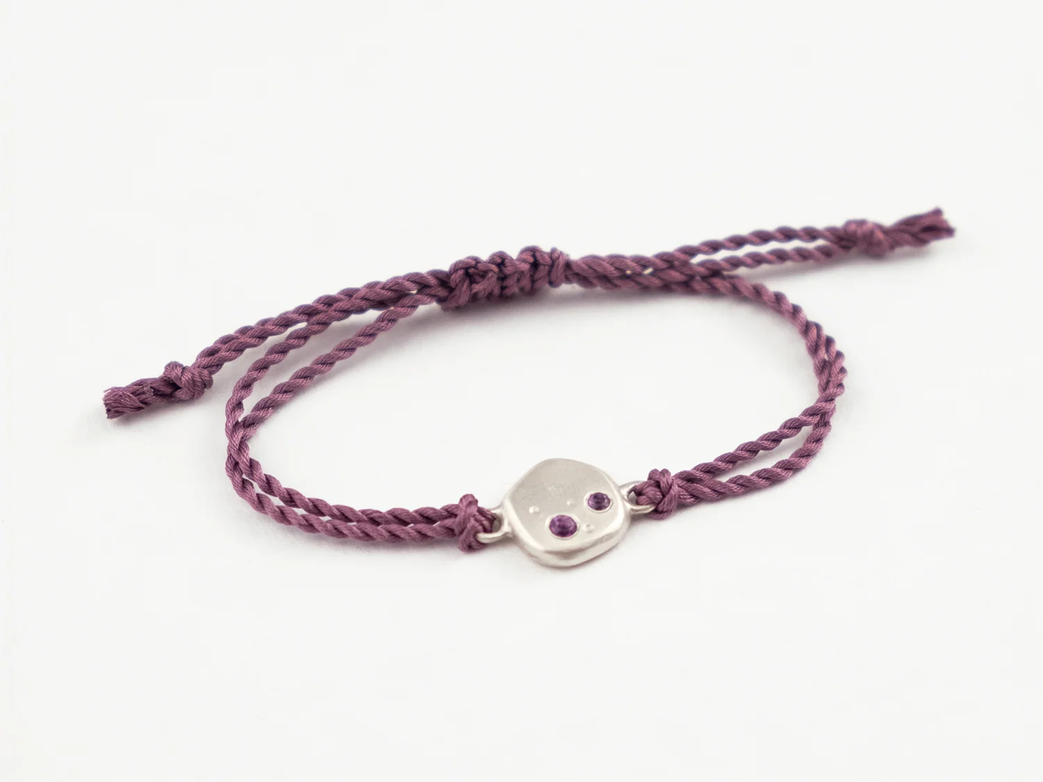 Meteorite Bracelet in sterling silver and amethyst, by Sara Golden Jewelry.