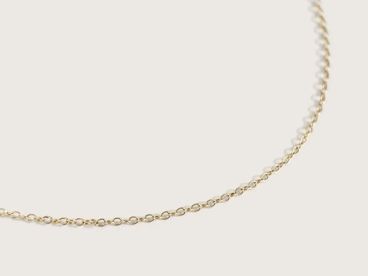 Solid 14k gold cable chain necklace
