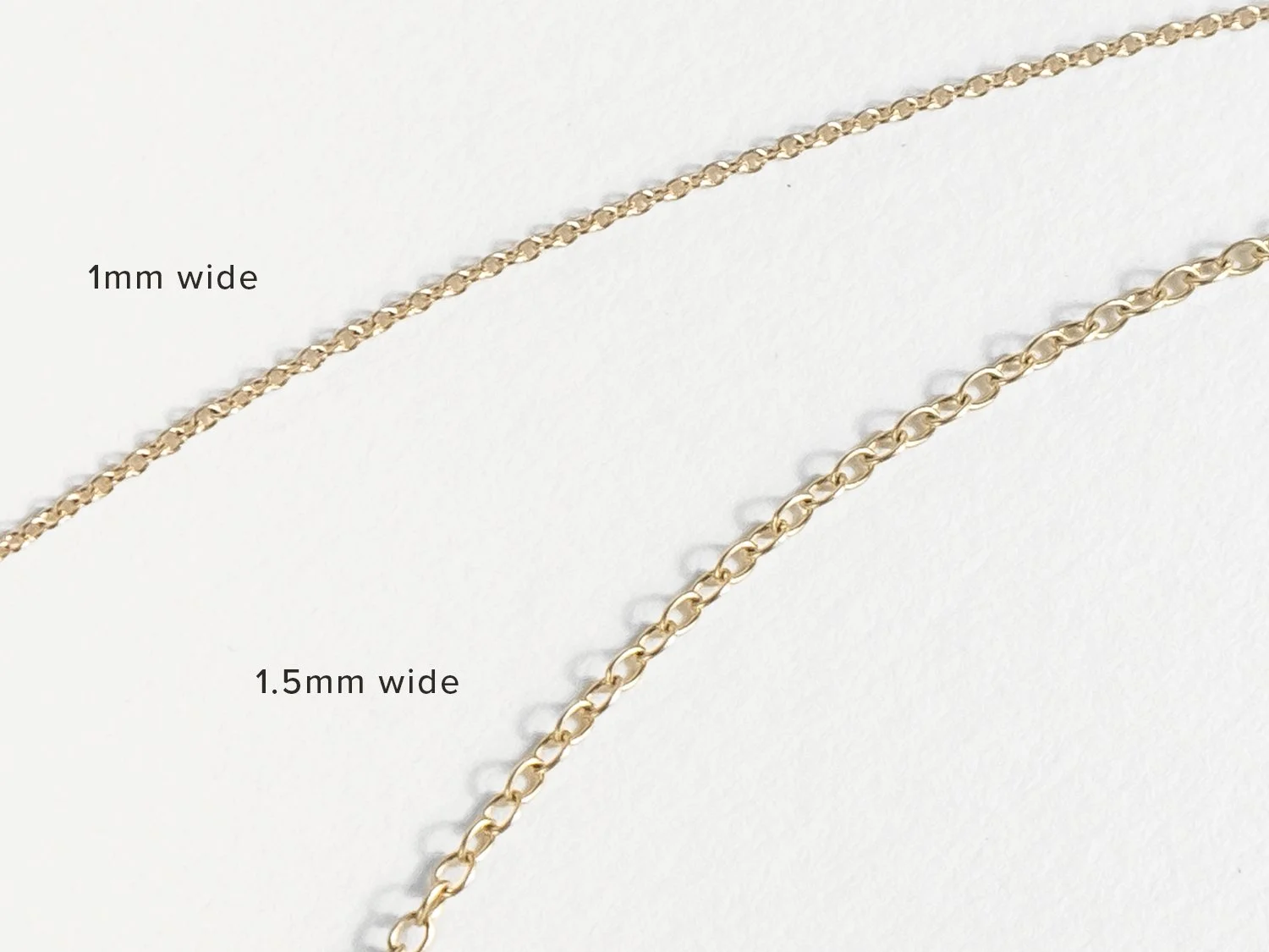 Solid 14k gold cable chain necklaces in 2 different widths (Copy)
