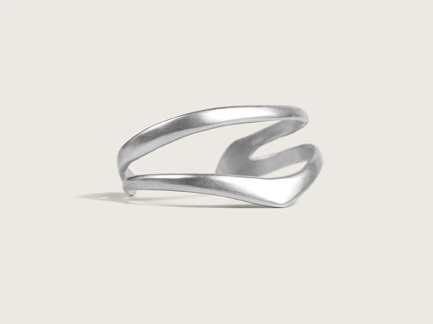 Organic, wavy cuff in sterling silver by Sara Golden