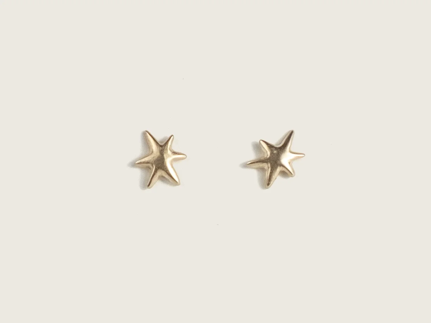 6-pointed star stud earrings in gold by Sara Golden Jewelry