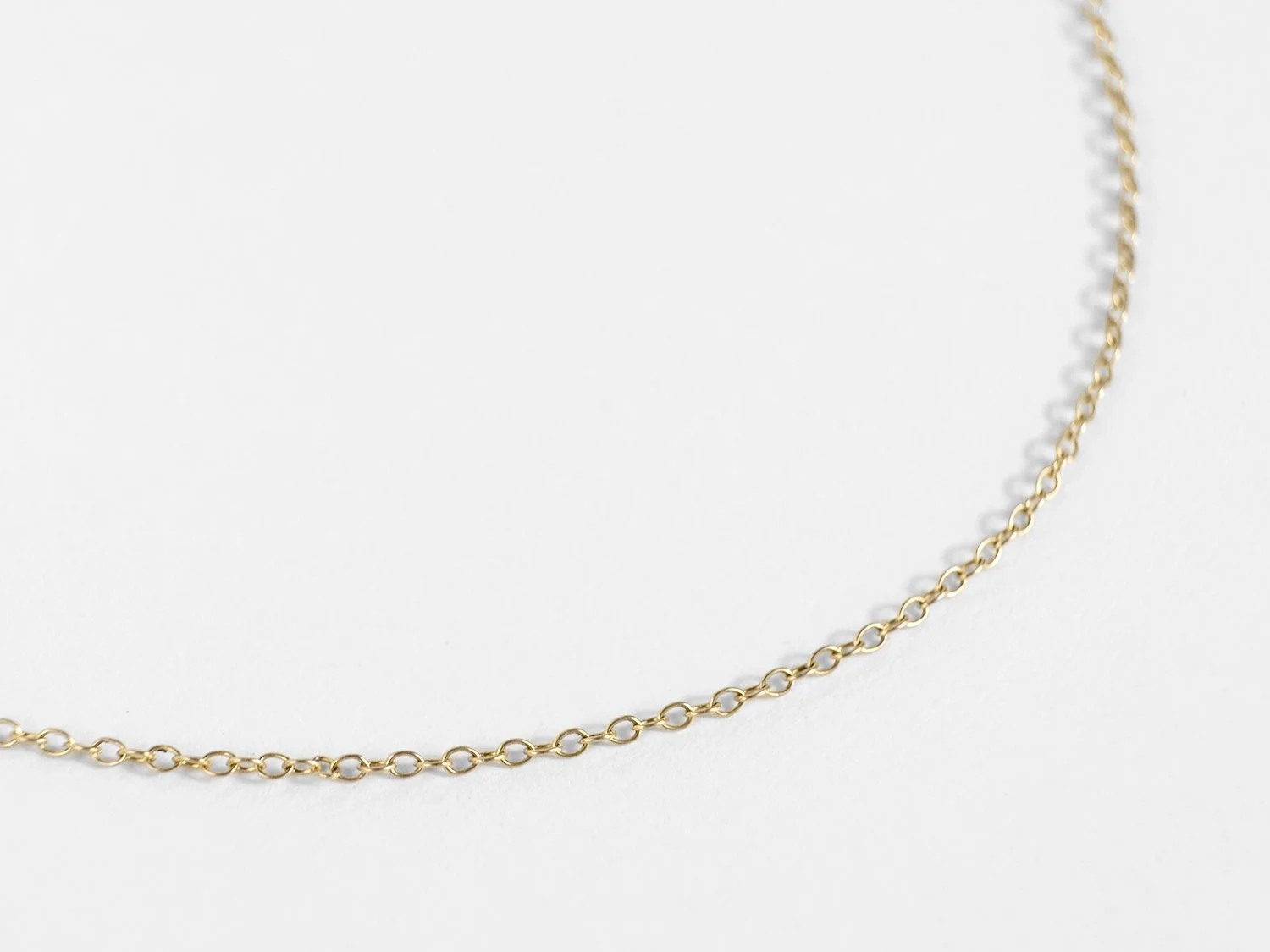 Solid 14k gold cable chain necklace