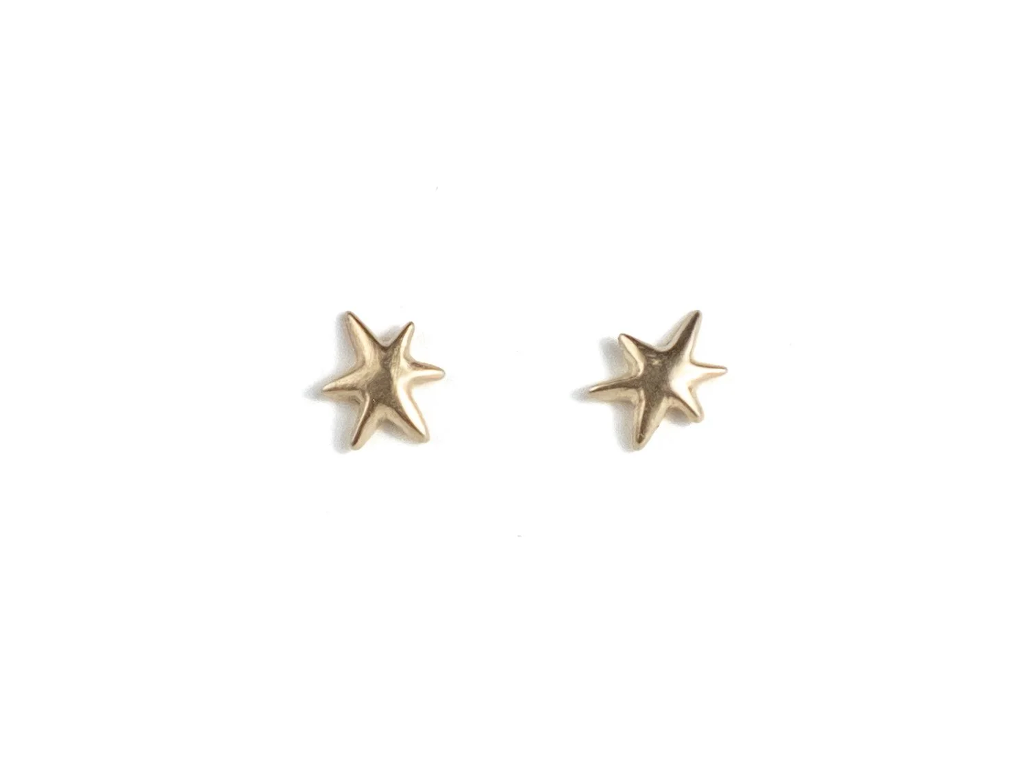 6-pointed star stud earrings in gold by Sara Golden Jewelry